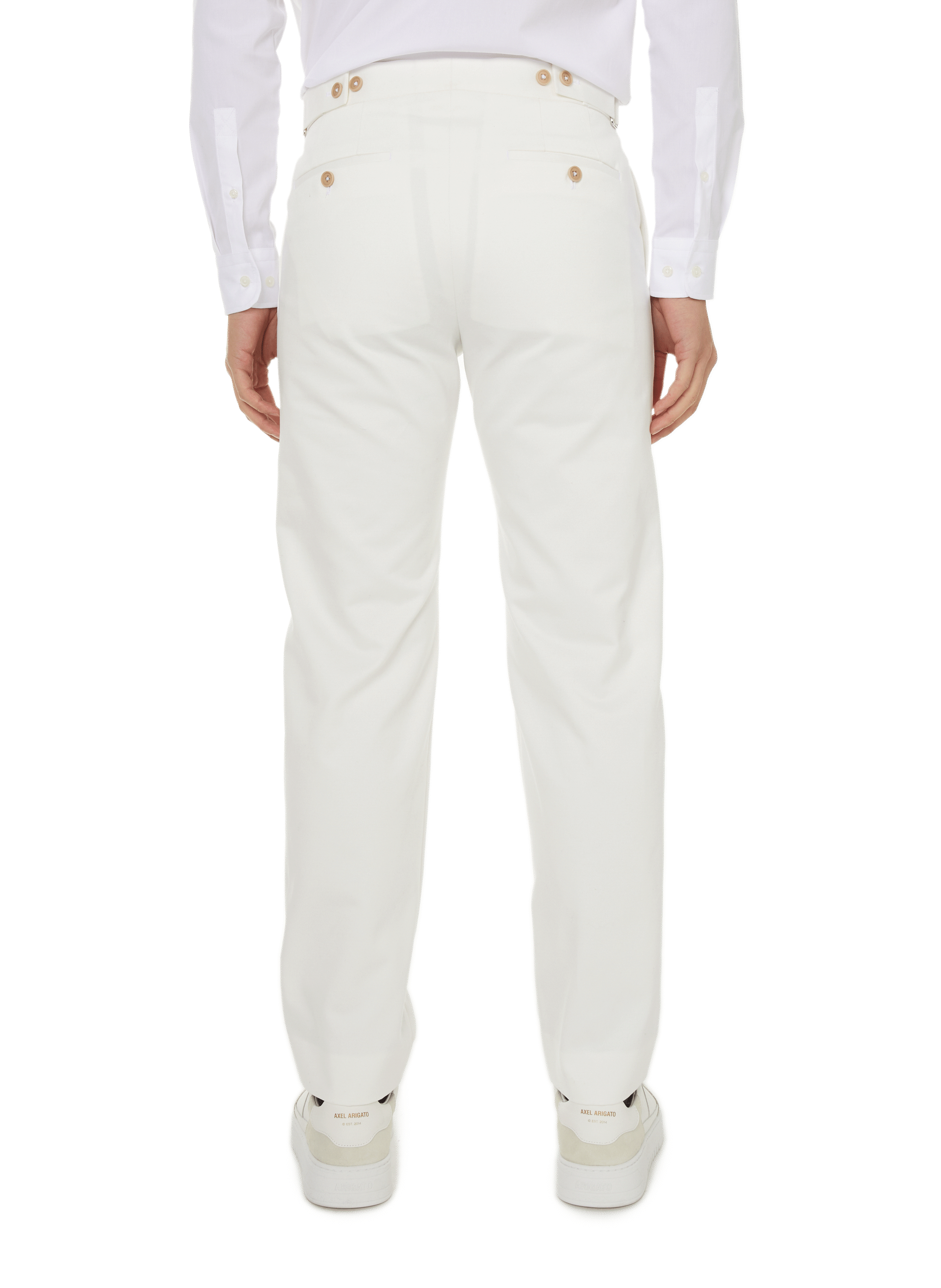 Cotton, silk and cashmere trousers Beige