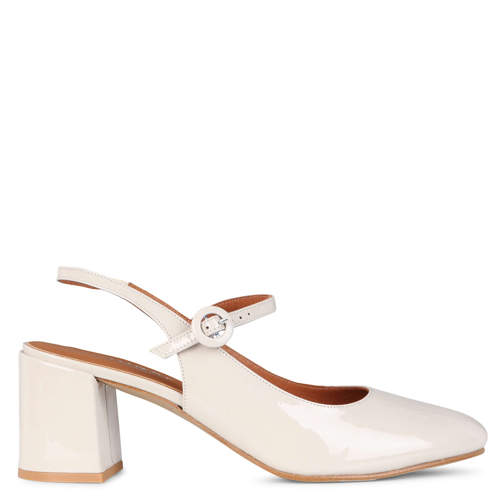 Escarpins slingback en cuir vernis dollar | Blanc Chaussures mariage The Wedding Explorer