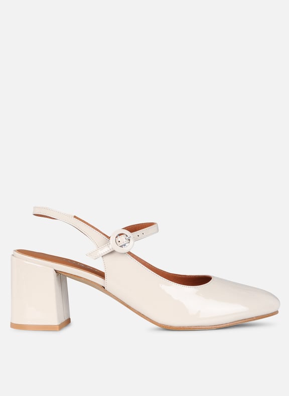 Escarpins slingback en cuir vernis dollar | Blanc Chaussures mariage The Wedding Explorer Escarpins slingback en cuir vernis dollar | Blanc Chaussures mariage The Wedding Explorer