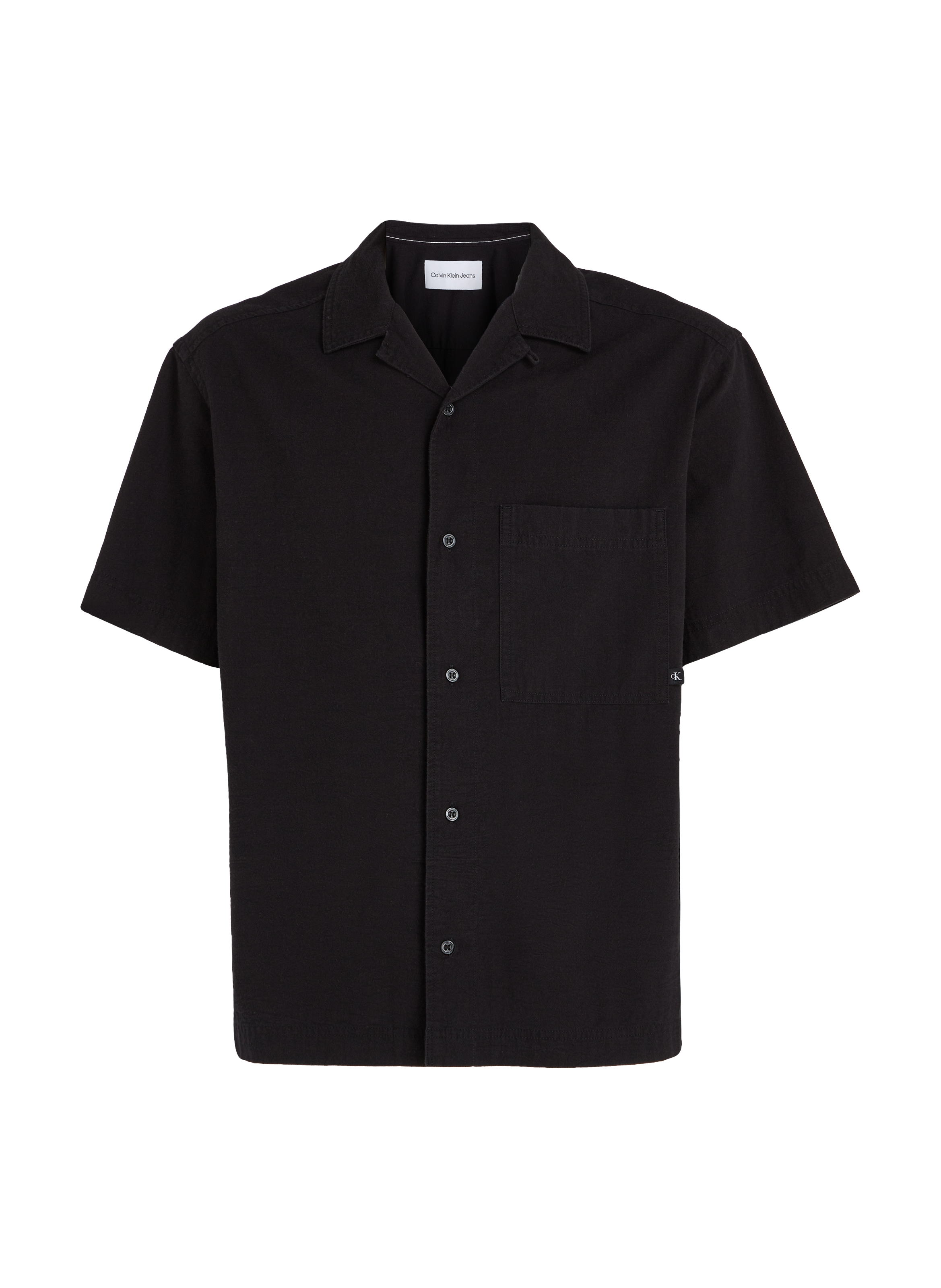 Short-Sleeve Cotton Shirt Black