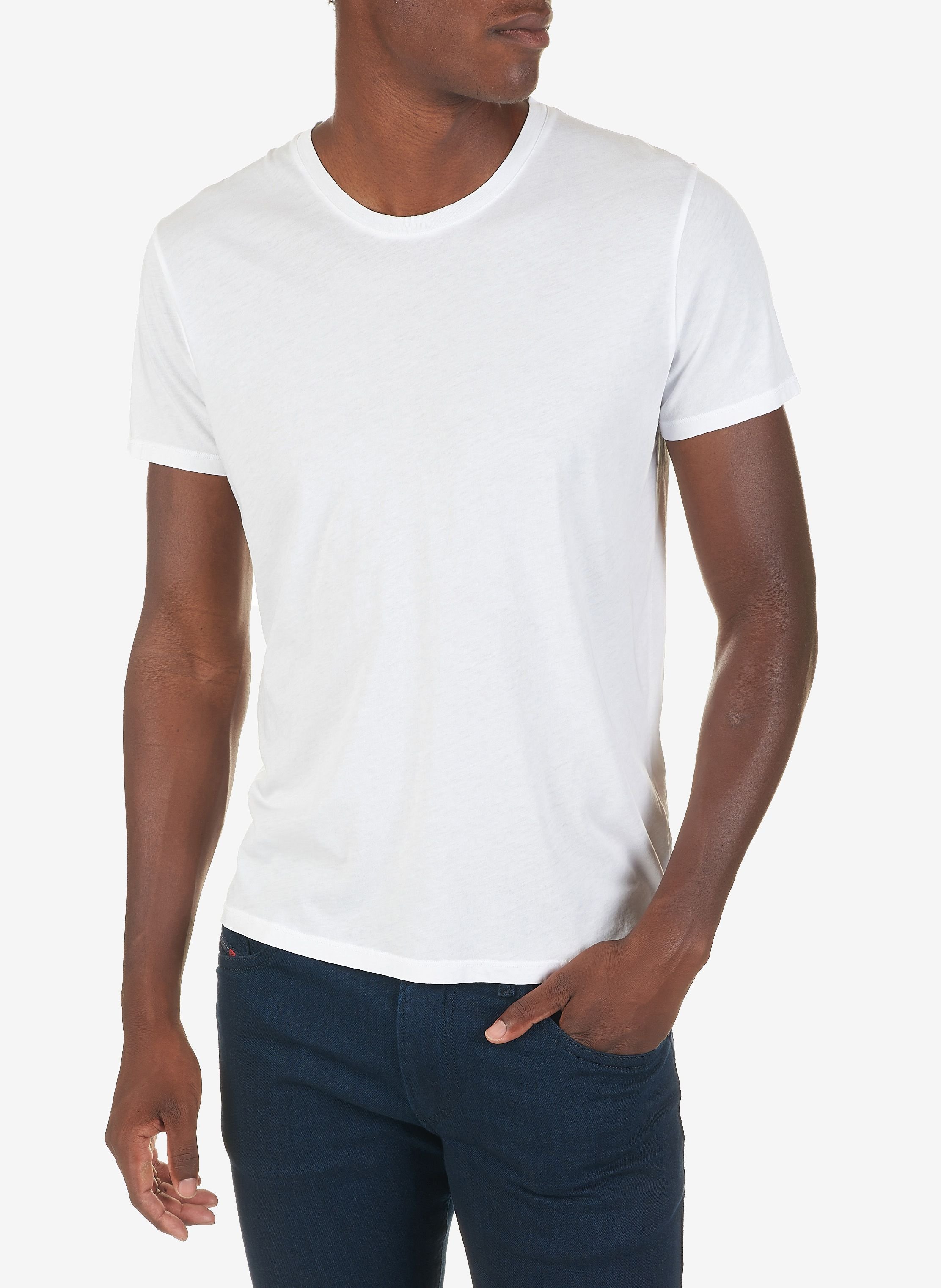 Tee-shirt col rond regular-fit en coton decatur AMERICAN VINTAGE Blanc
