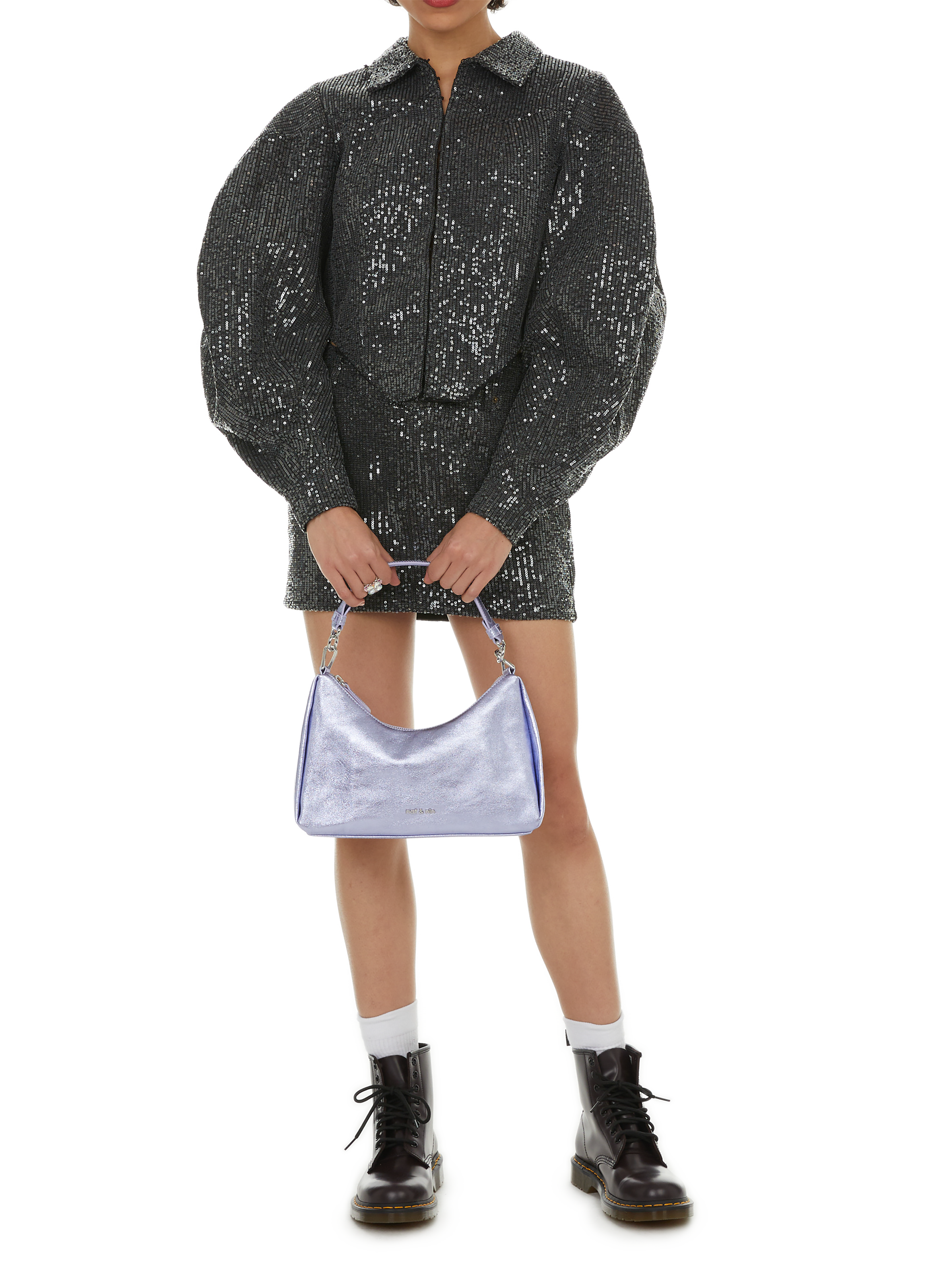 Veste à paillettes ROTATE Noir