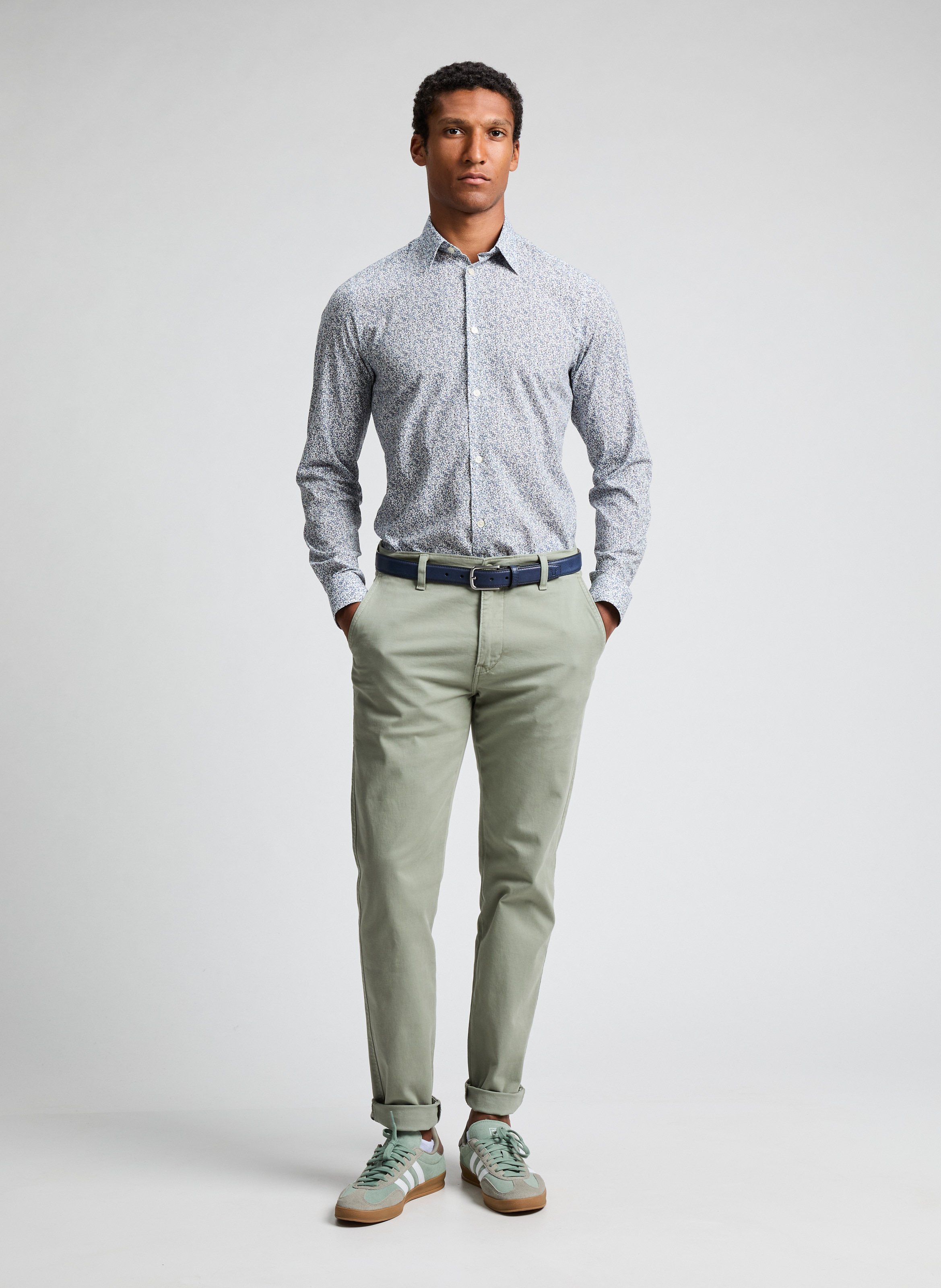 Chemise à motif  AU PRINTEMPS PARIS Bleu