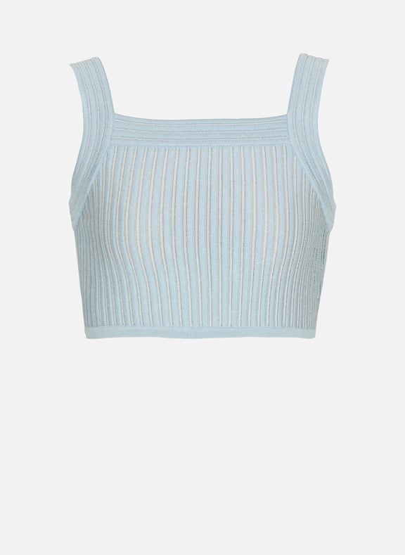 Top en maille reliefée Bleu by BALMAIN BALMAIN Top en maille reliefée Bleu