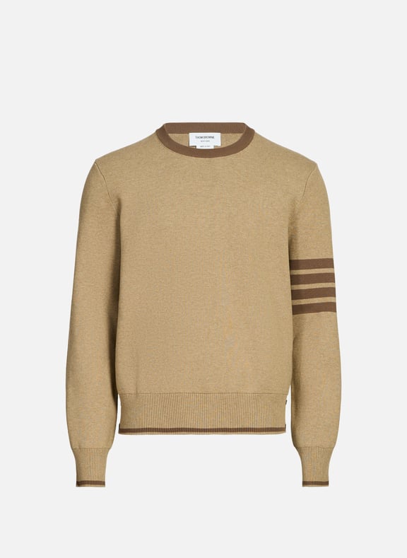 Cotton striped sweater Brown by THOM BROWNE THOM BROWNE Cotton striped sweater Brown