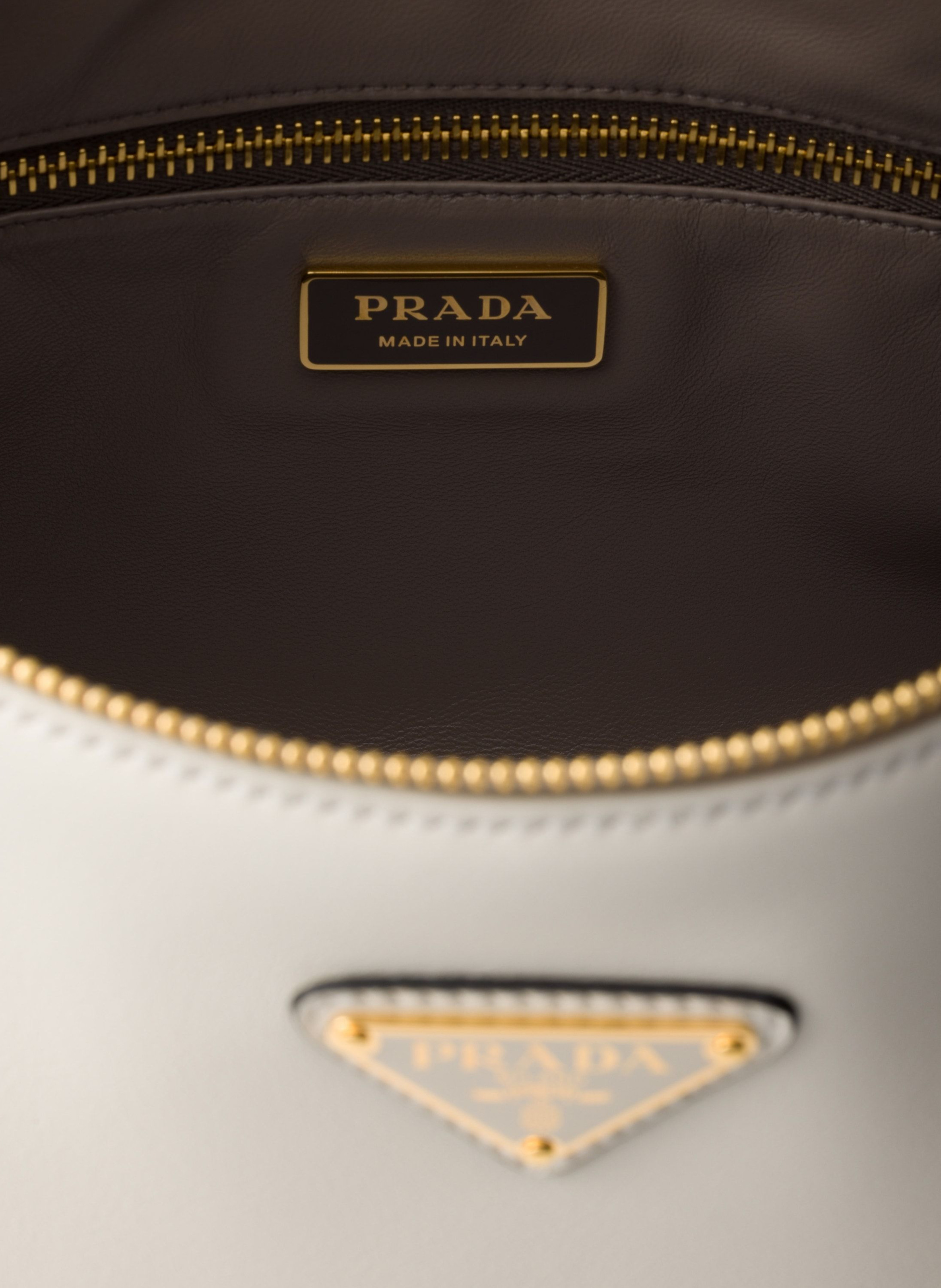 Grand sac porté épaule en cuir prada aimée PRADA Blanc