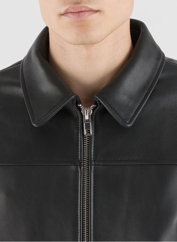 Blouson Fool col classique en cuir | Noir by SAISON 1865 Blouson Fool col classique en cuir Noir
