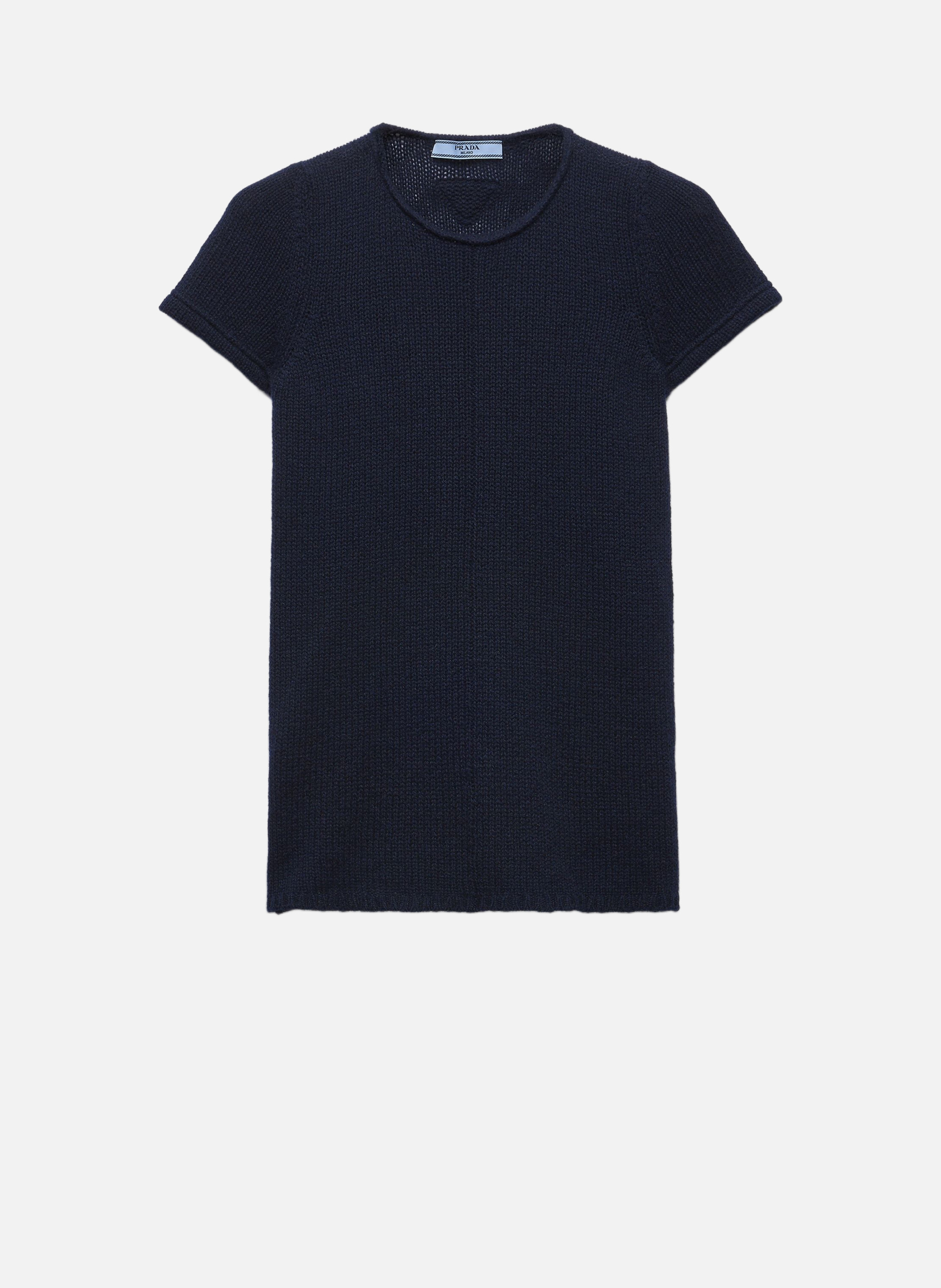 PRADA Pull en cachemire à manches courtes Bleu