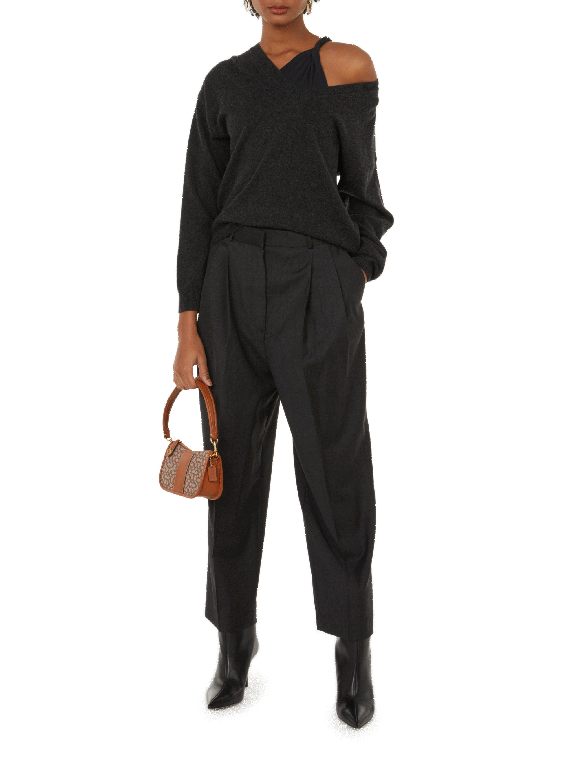 Pull Seven col V en cachemire  Multicolore