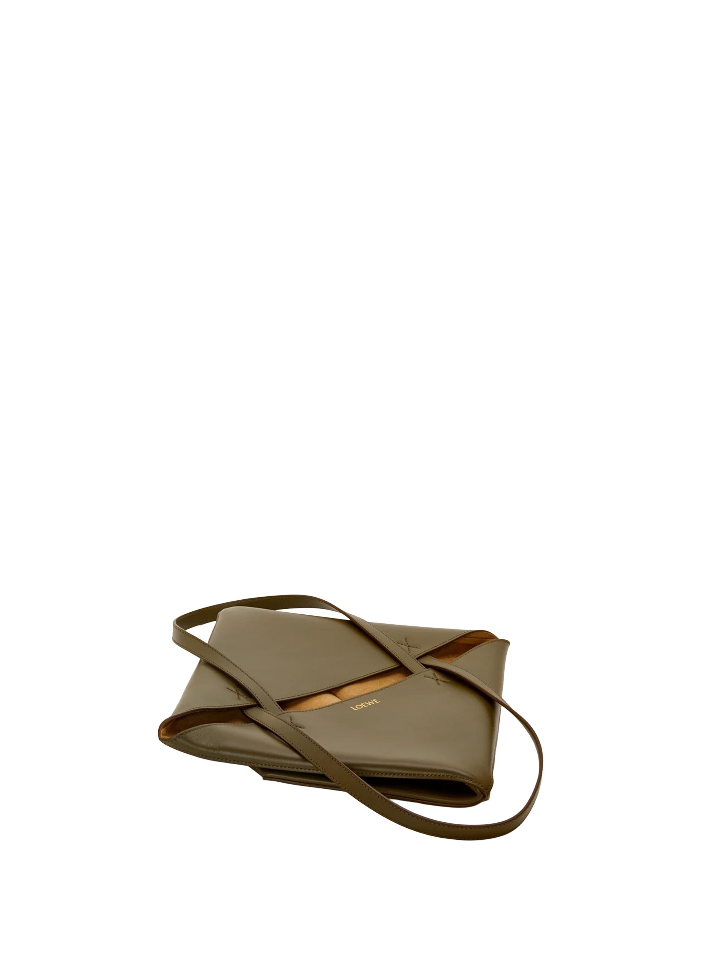 Medium Puzzle Fold leather tote in shiny calfskin LOEWE Khaki