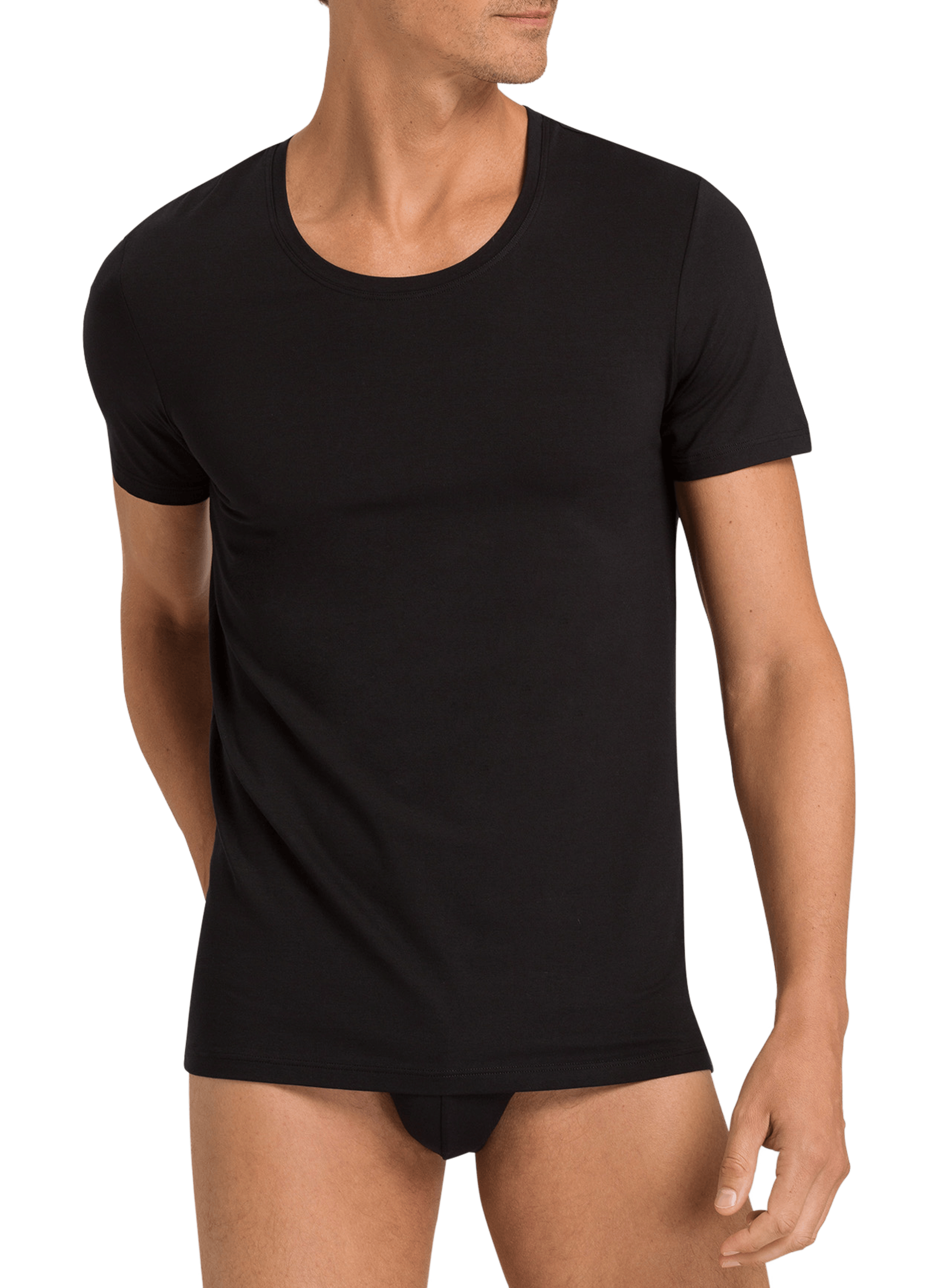 Cotton T-shirt HANRO Black