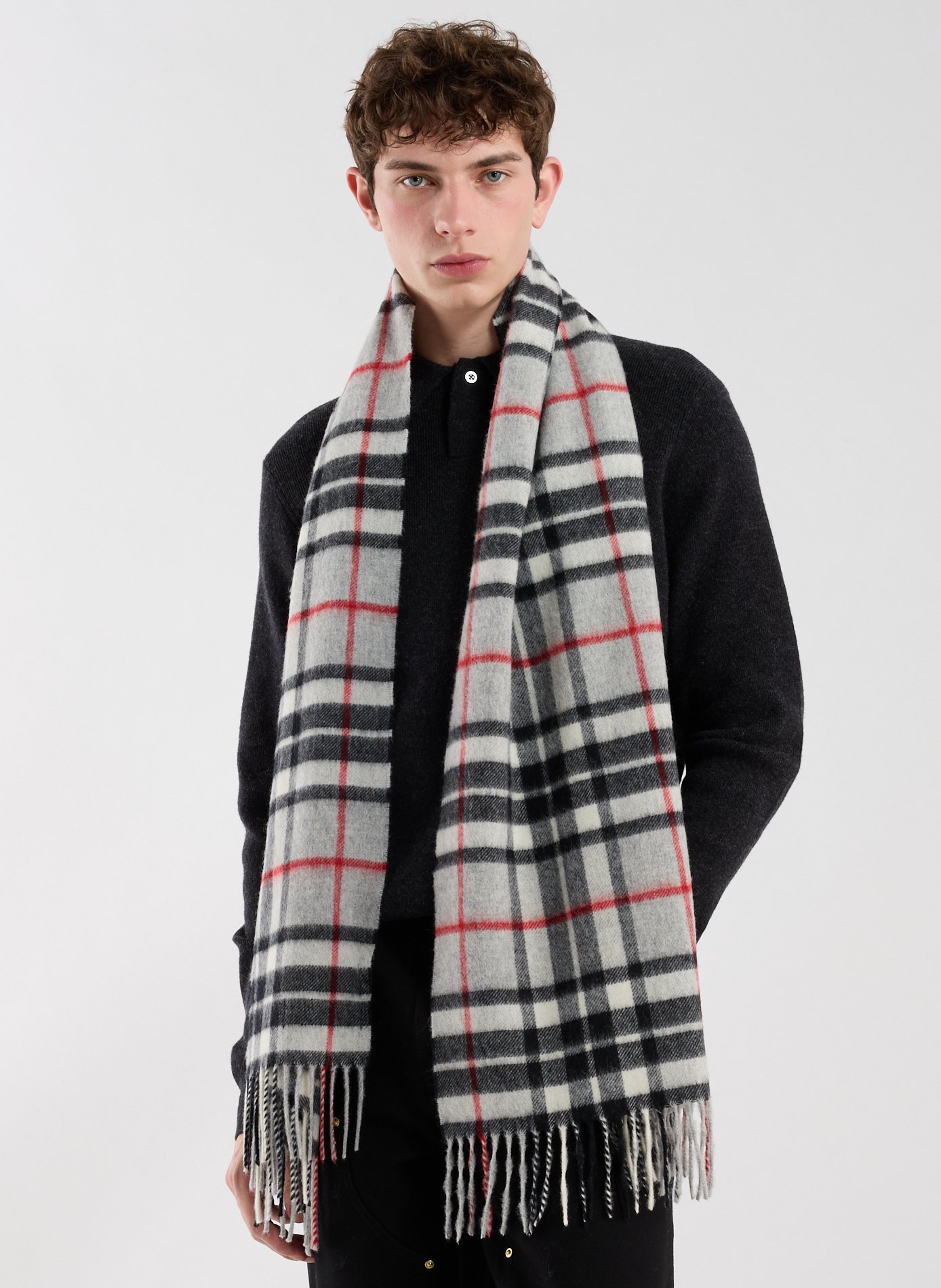 Merino wool checkered scarf SAISON 1865 Multicolour