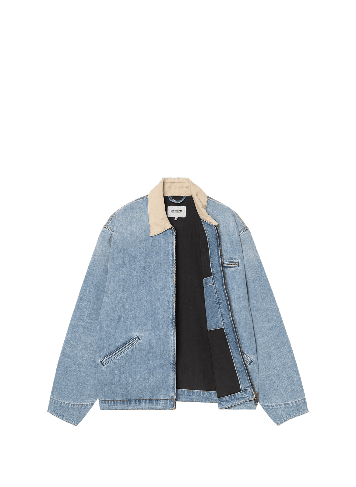 Veste denim zippée à poche poitrine en coton CARHARTT WIP Bleu