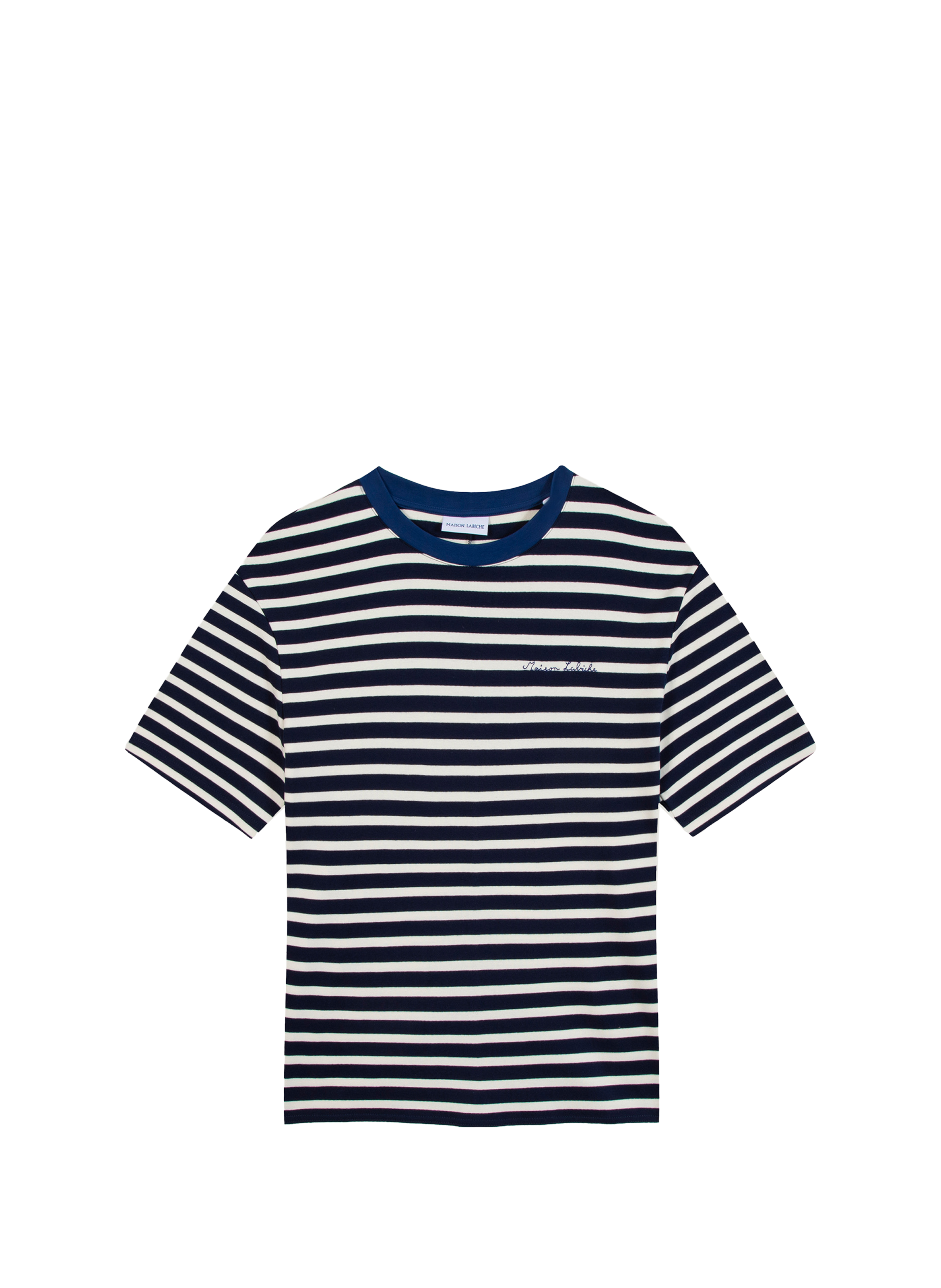 T-shirt Chassaigne rayé en coton biologique MAISON LABICHE Bleu