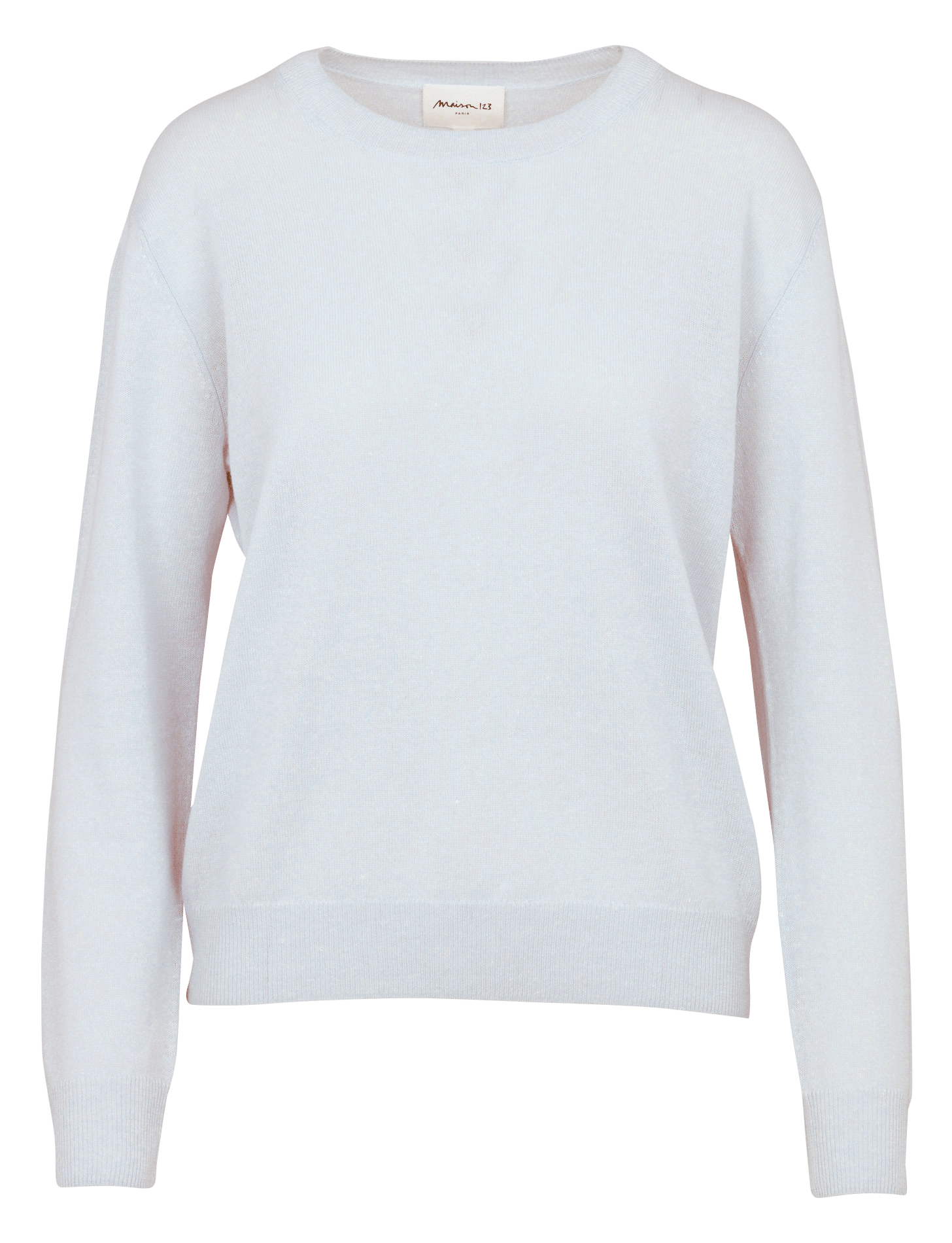 Pull droit uni en cachemire et lin prince MAISON 123 Bleu