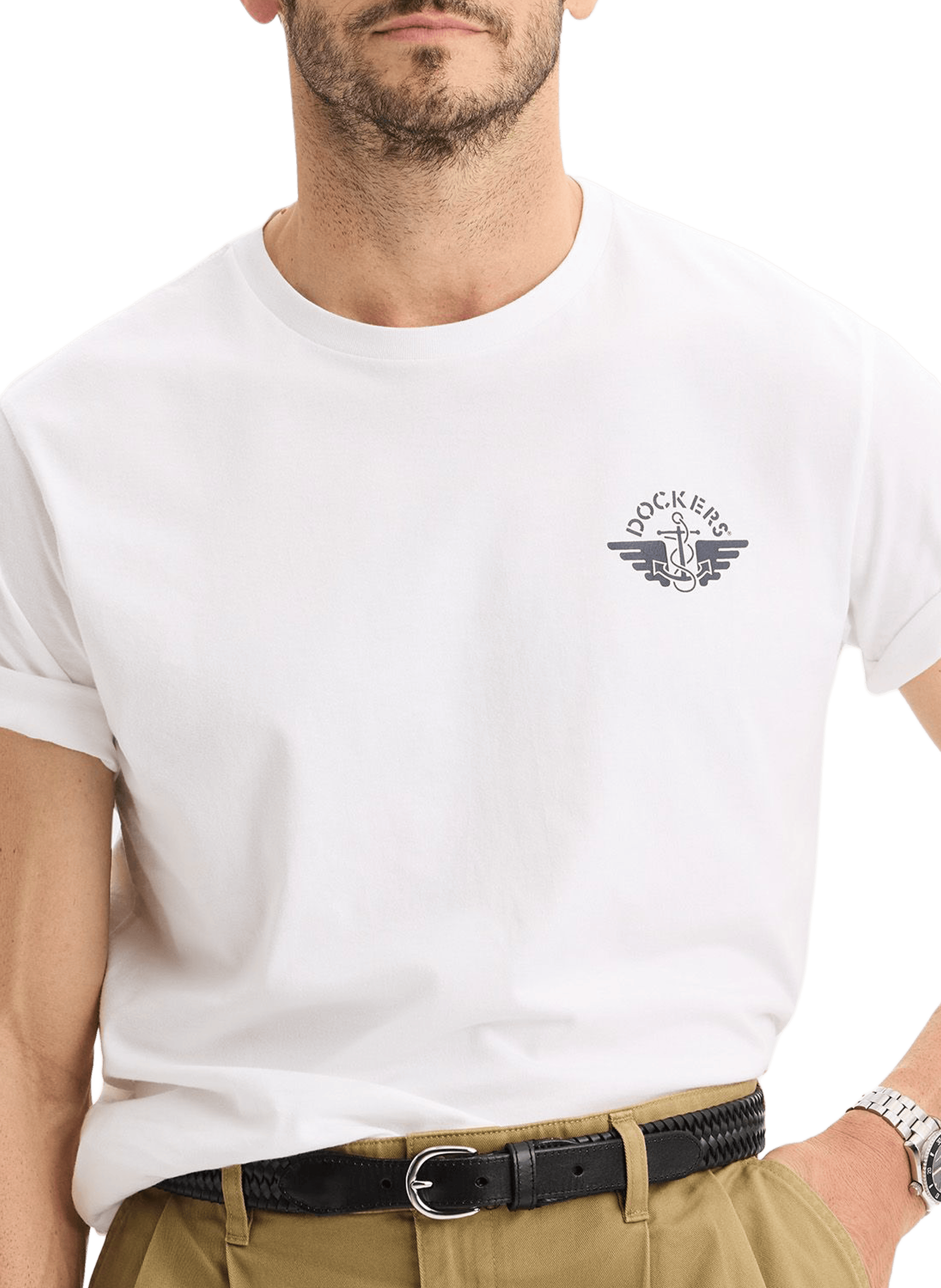 Straight logo cotton t-shirt DOCKERS White