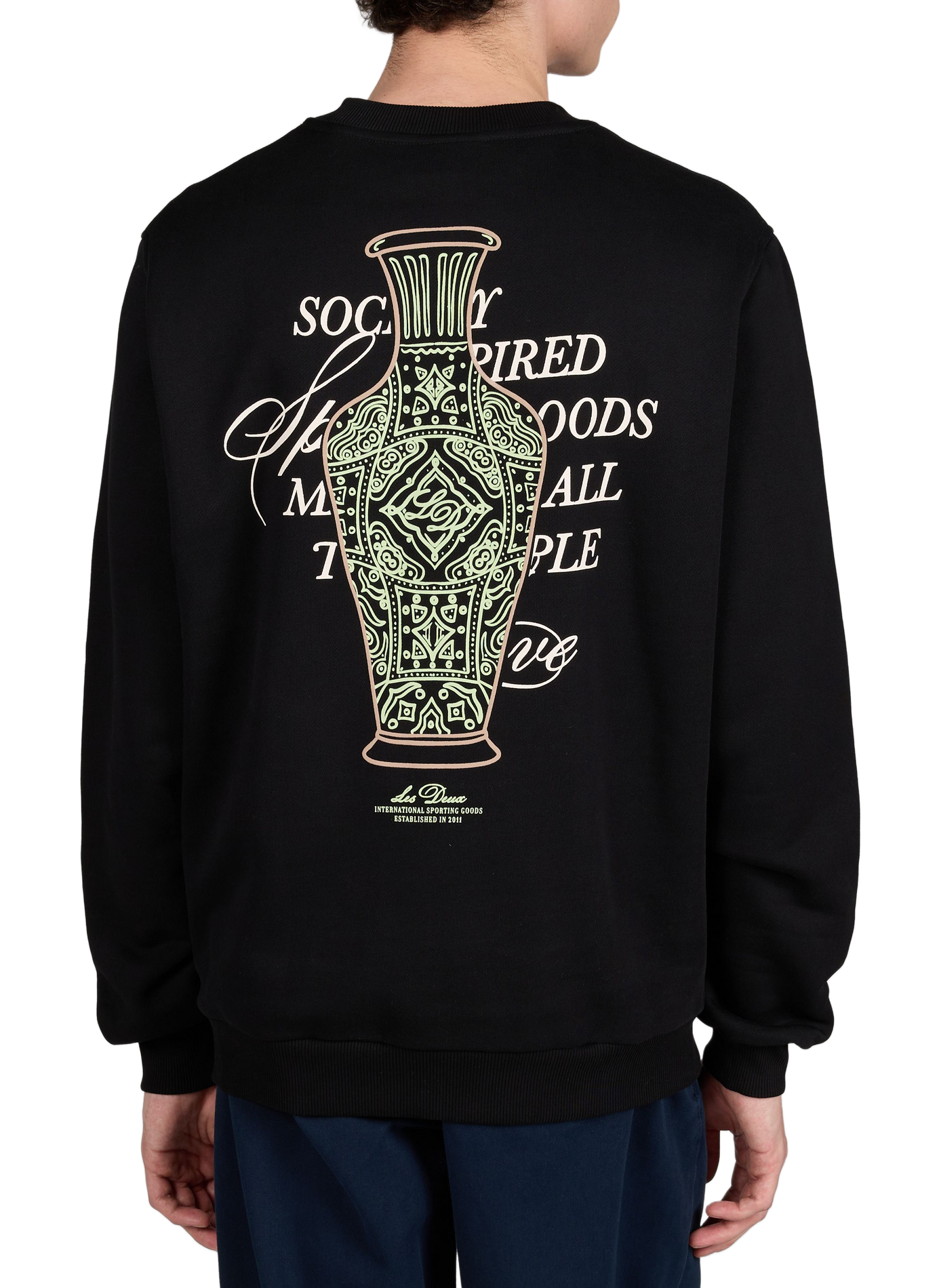 Sweatshirt à imprimé en coton LES DEUX Noir