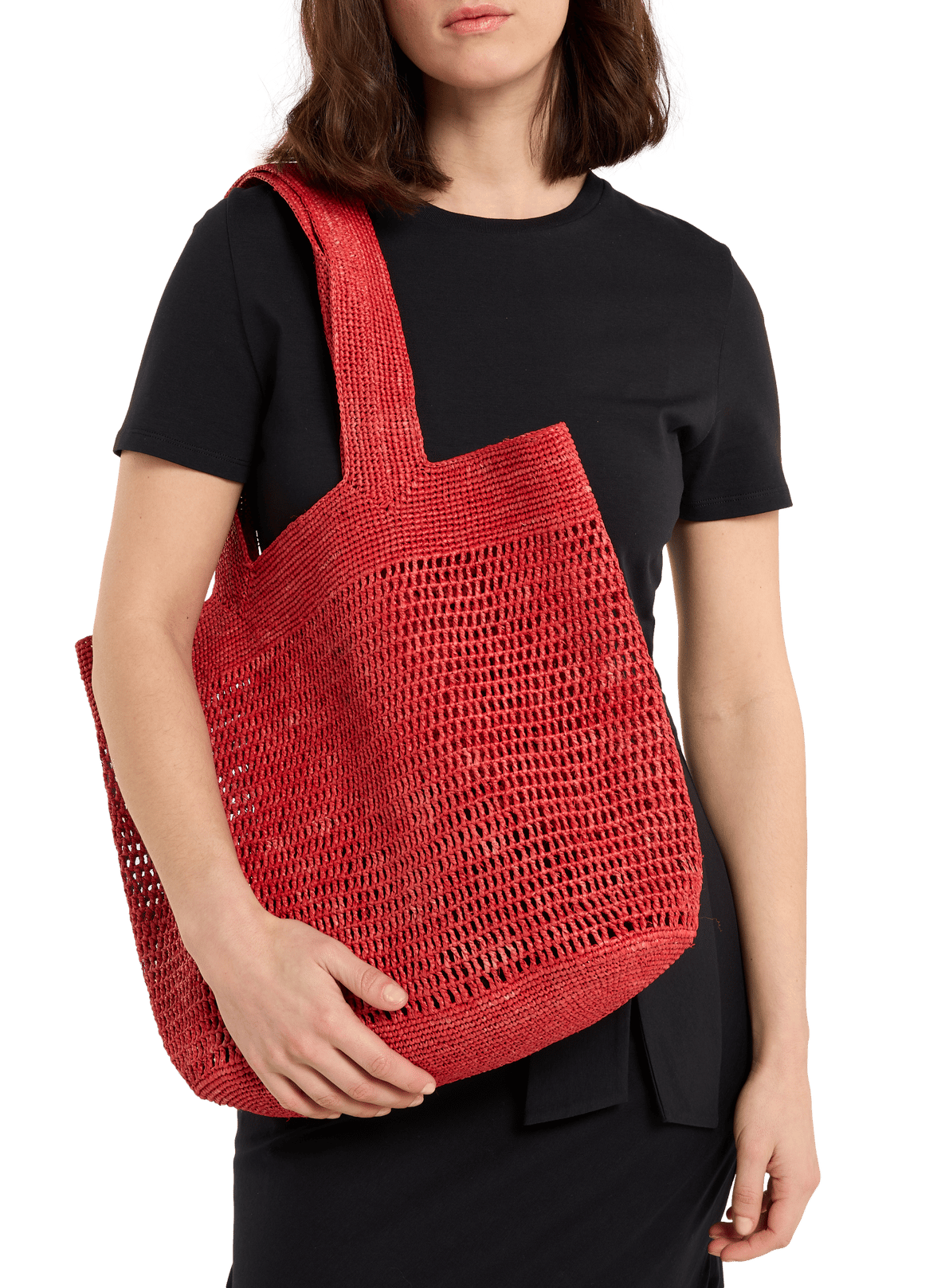 Raffia basket handbag SAISON 1865 Red