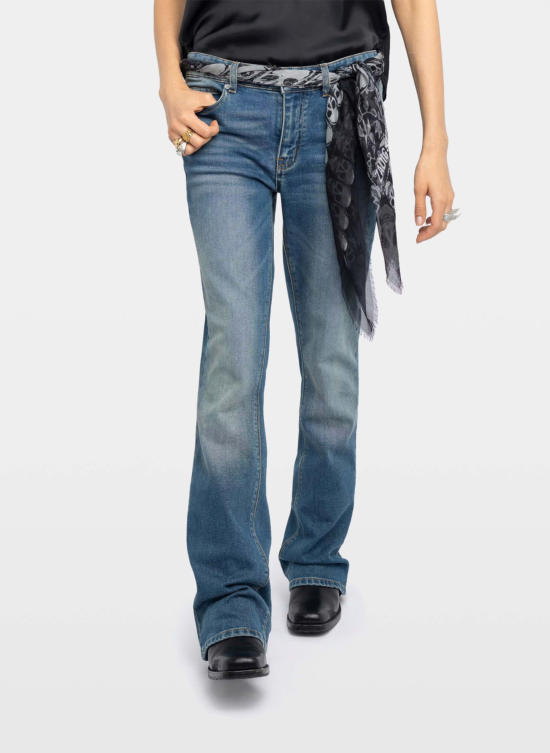 Foulard imprimé kerry ZADIG&VOLTAIRE Noir