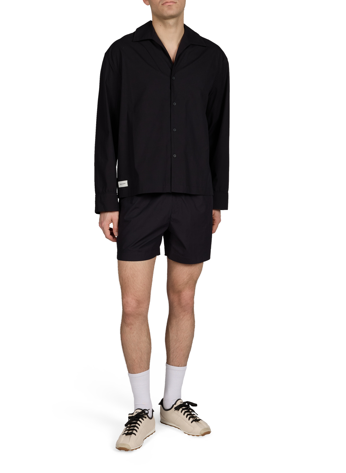 Chemise unie en coton ENTIRE STUDIOS Noir