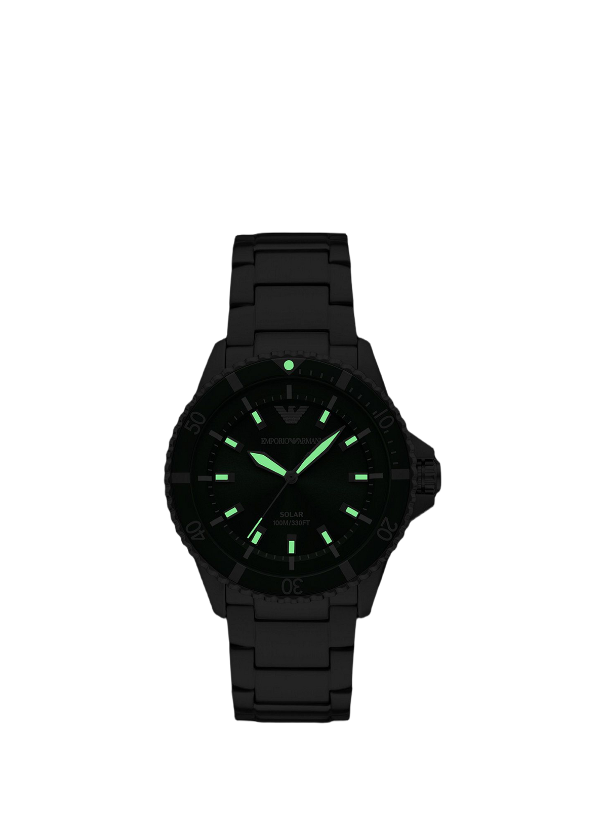 Montre quartz World Explorer en acier inoxydable ARMANI MONTRES Vert