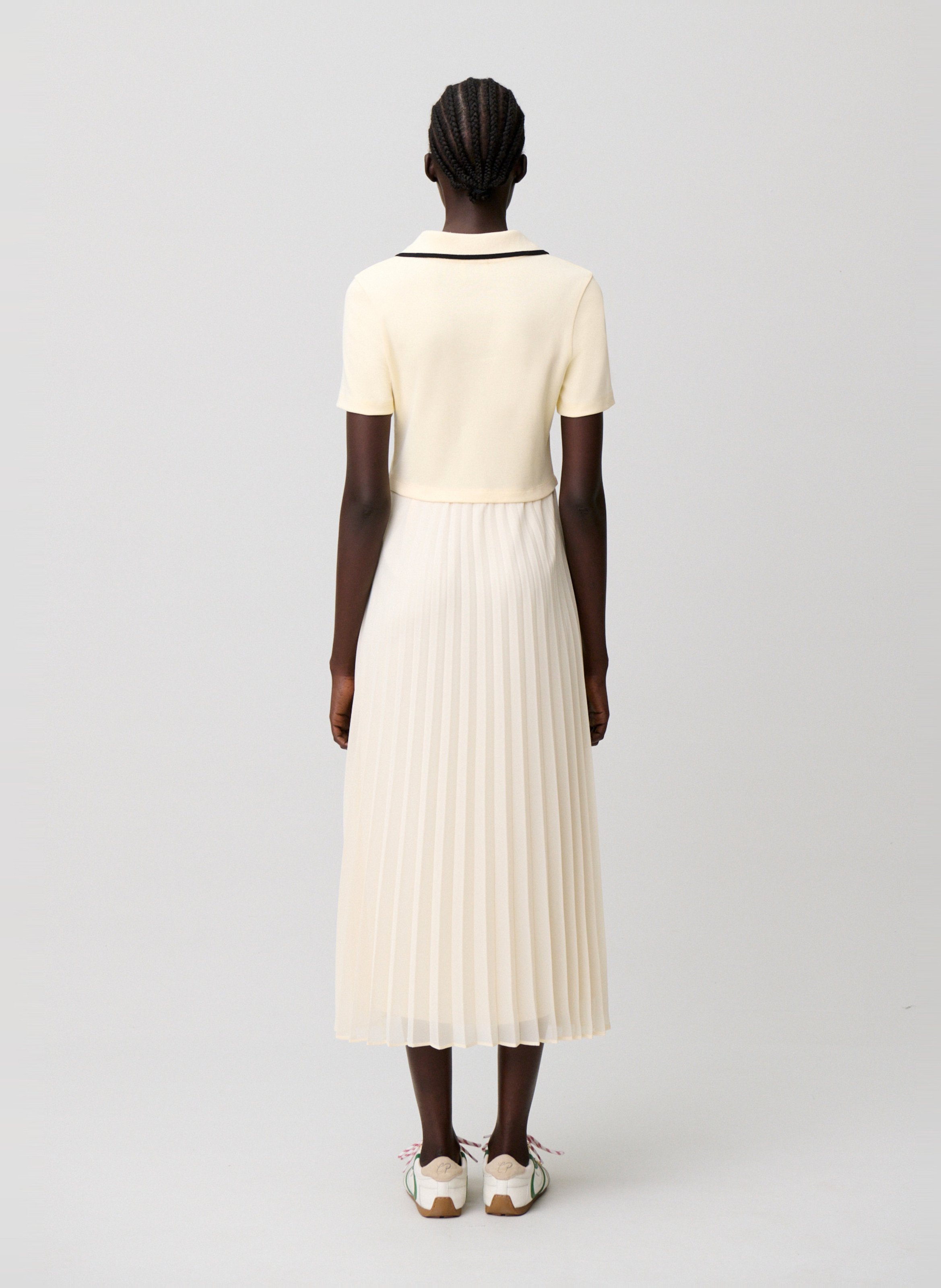 Robe longue col classique en maille CLAUDIE PIERLOT Beige