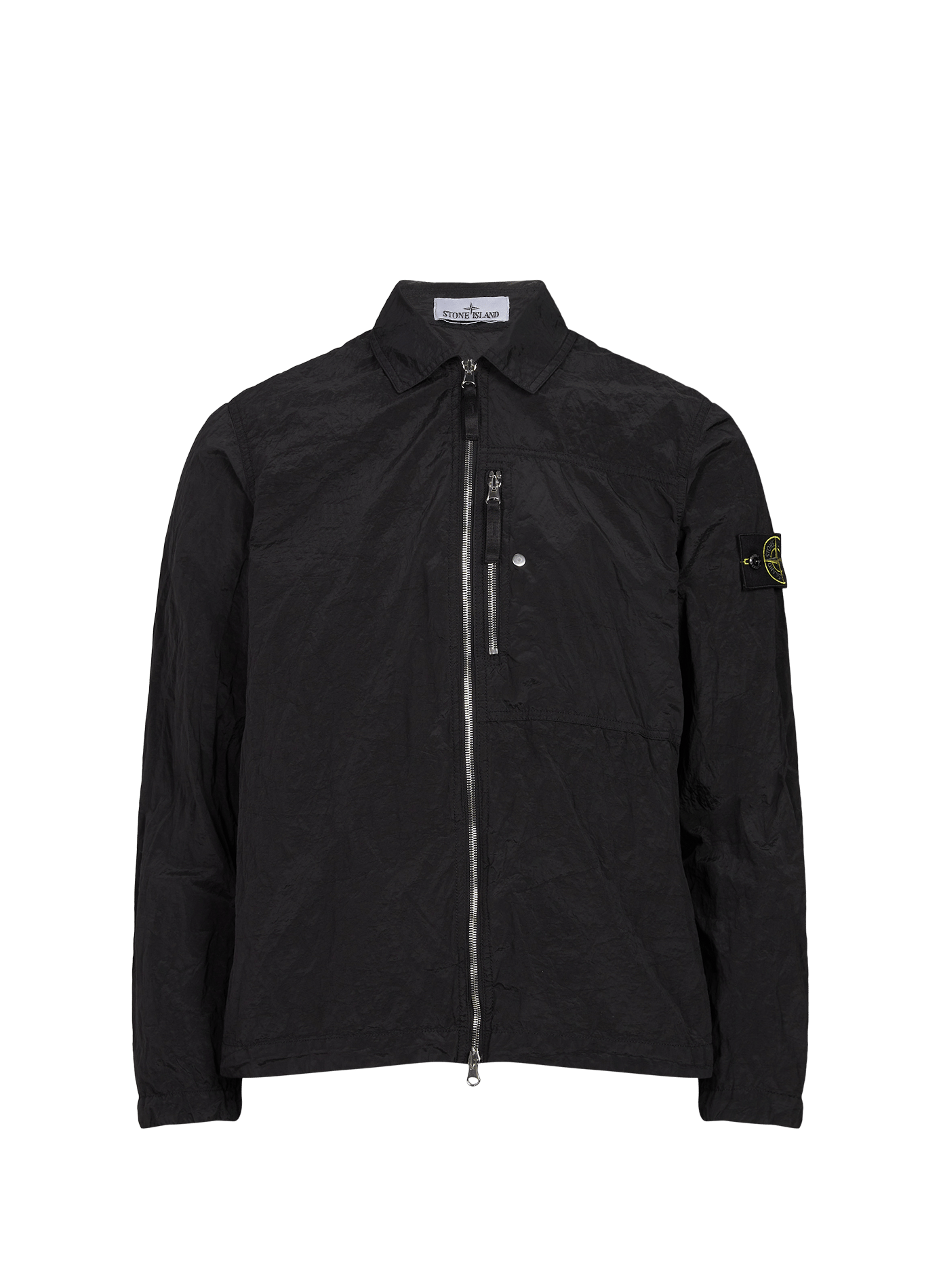 Straight zip-up overshirt in technical fabric STONE ISLAND Black