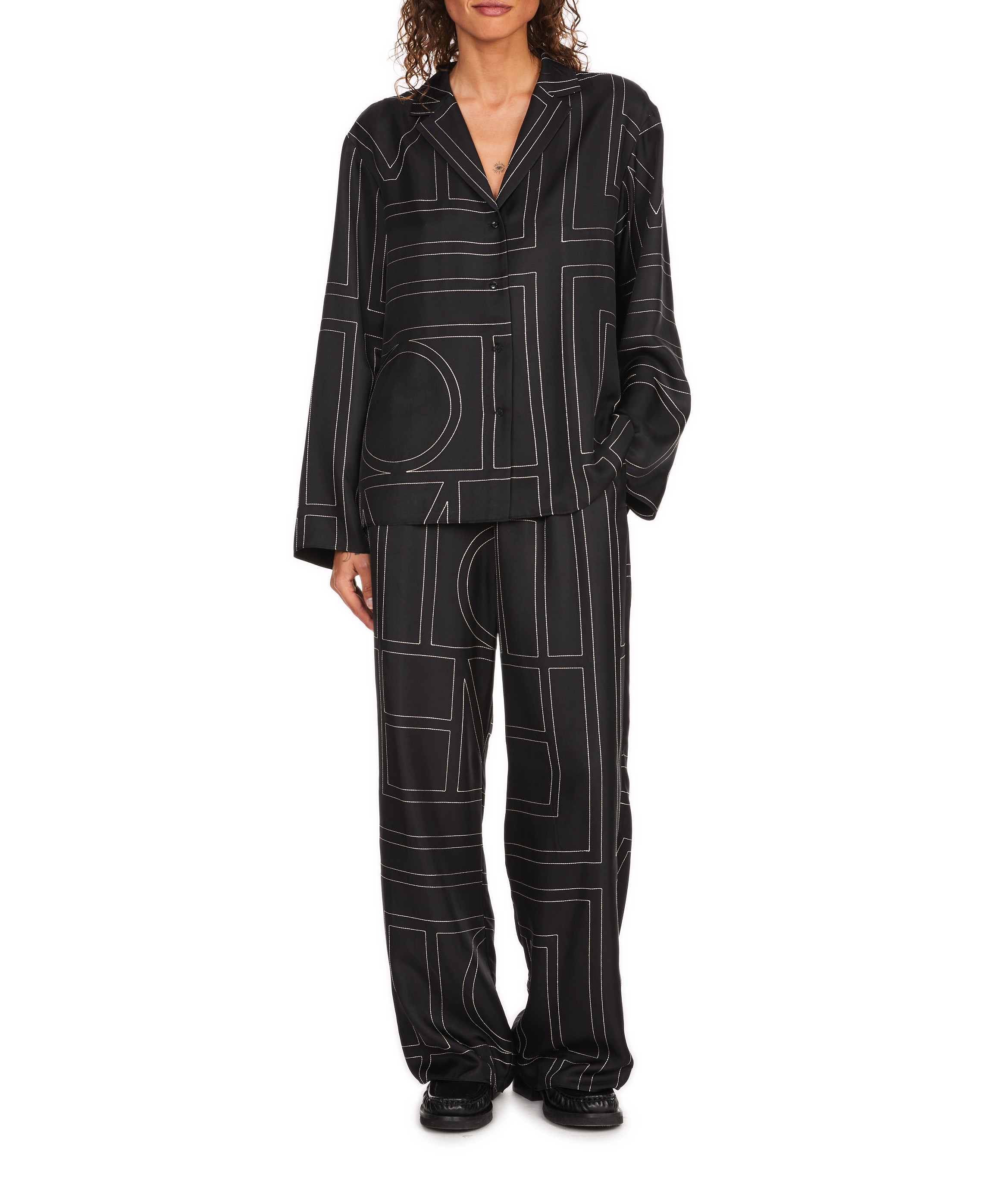 Pantalon à motifs TOTEME Noir