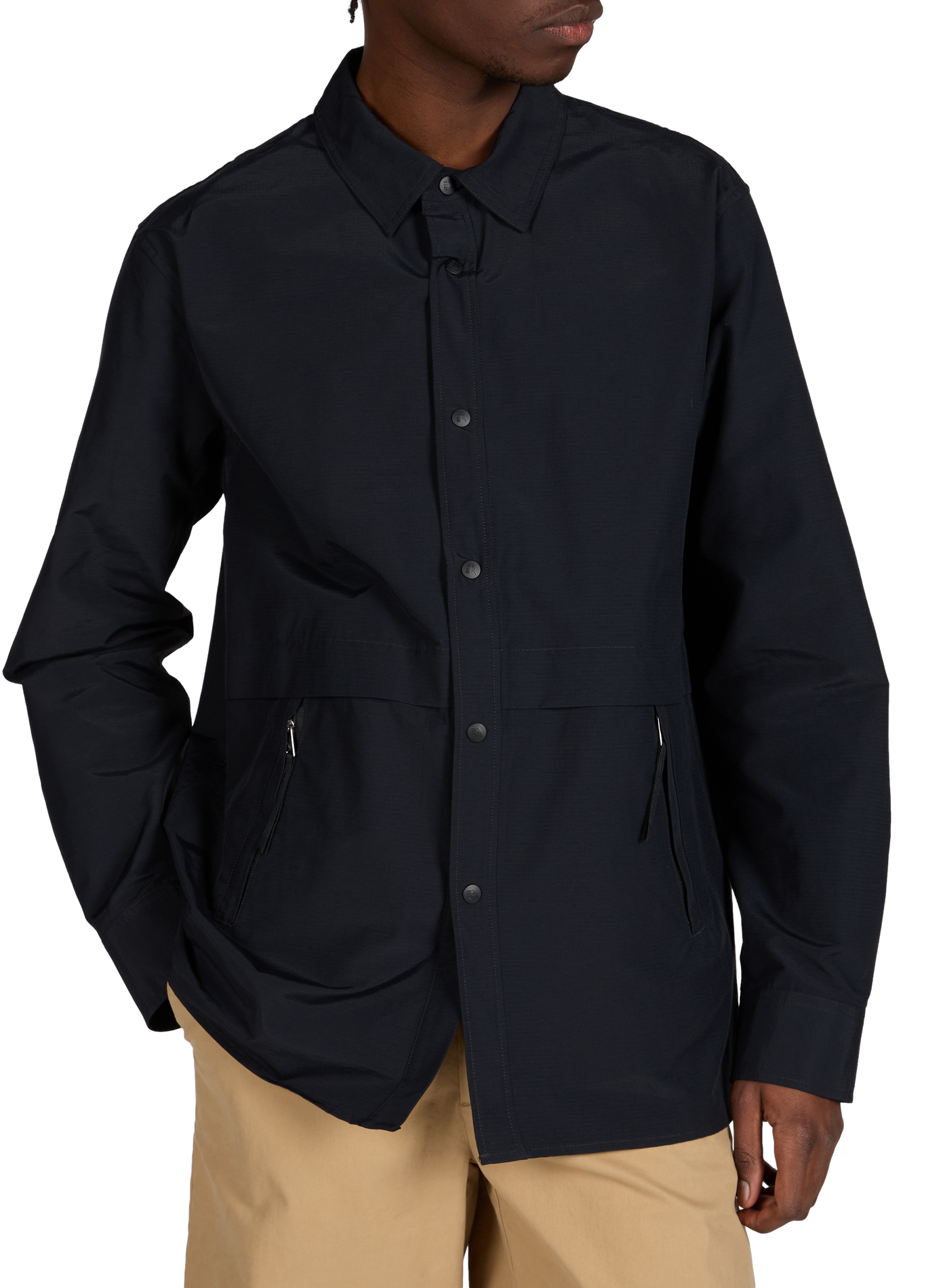 Solid overshirt with classic collar AIGLE Black