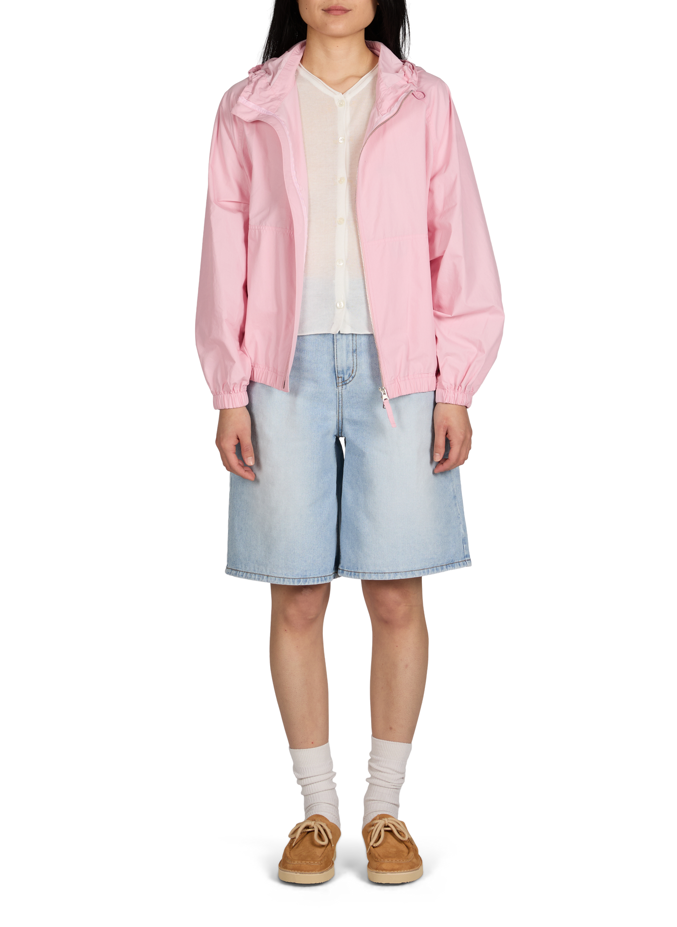 Veste coupe-vent à capuche en coton mélangé DUNST Rose