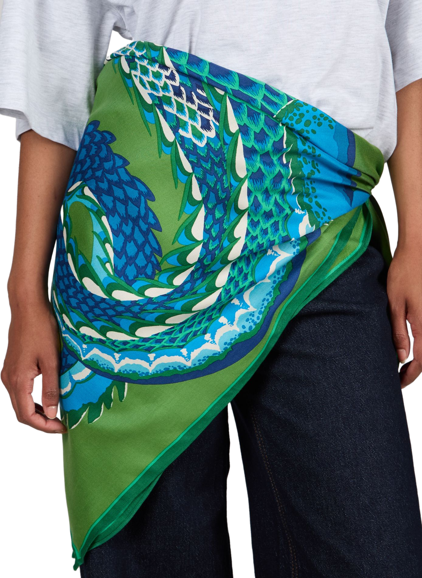 Silk square Croco INOUITOOSH Green