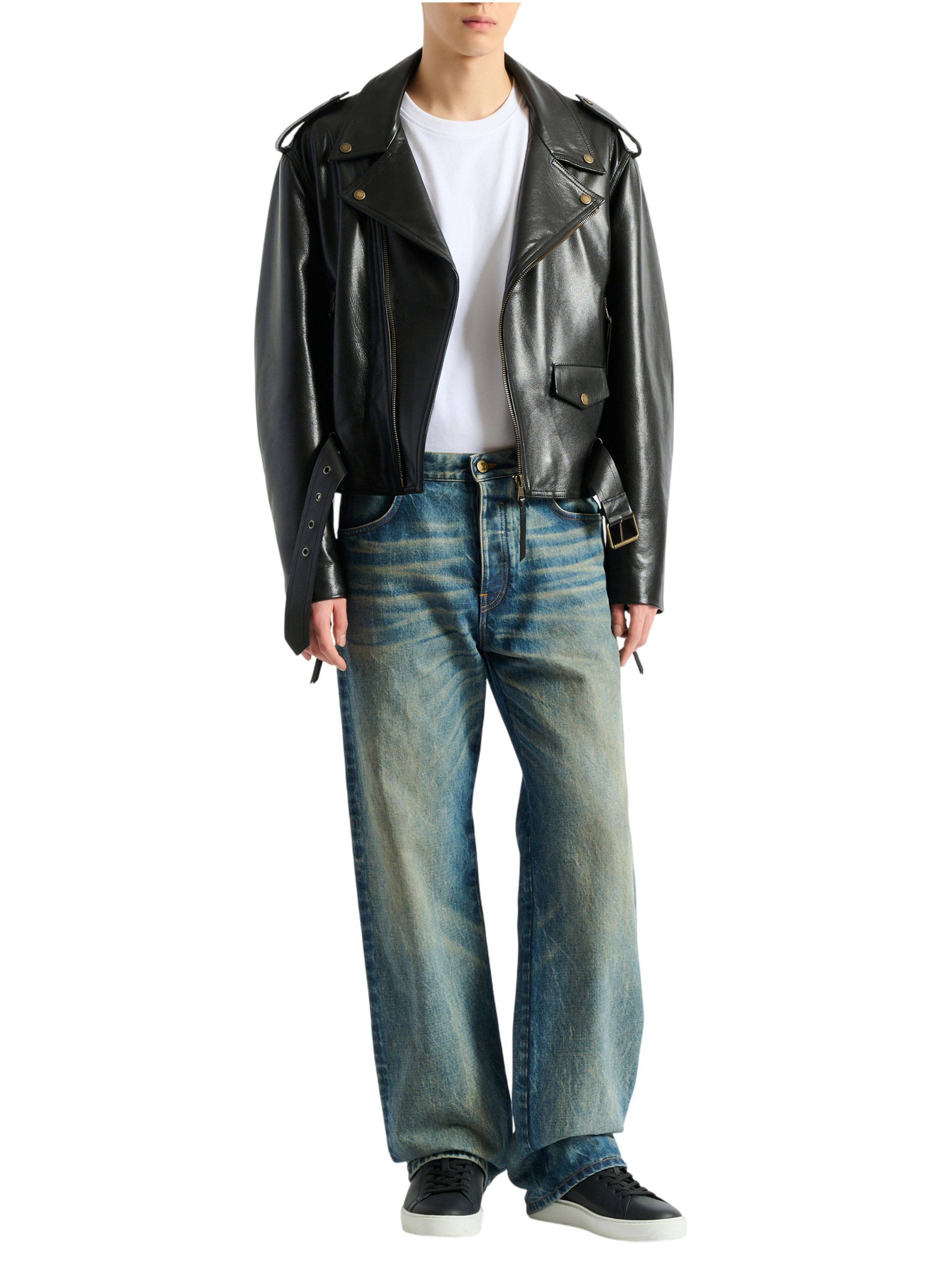Jean loose en denim délavé vintage blue BALMAIN Bleu