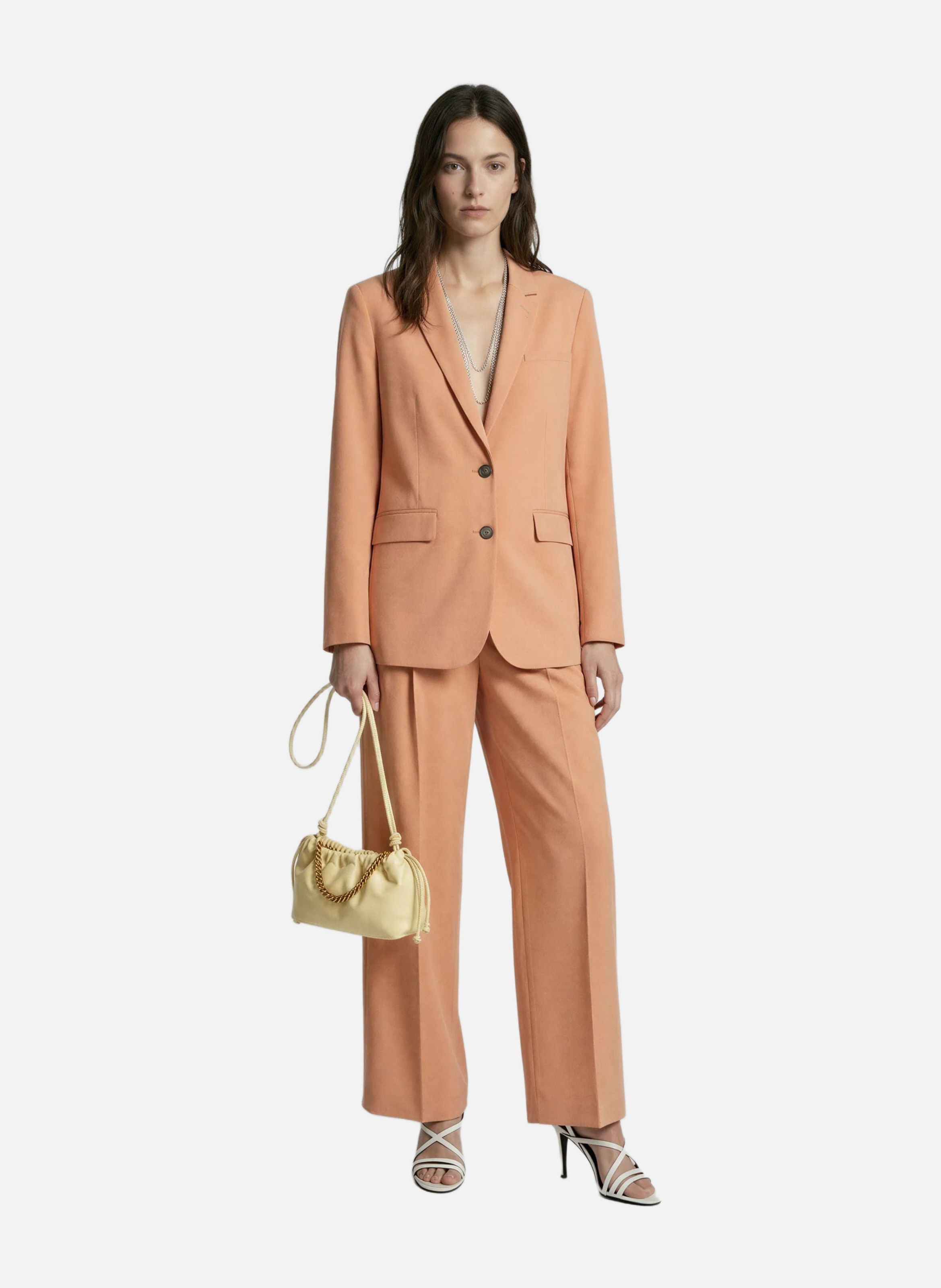 Veste de tailleur droite en lin et coton THE KOOPLES Marron