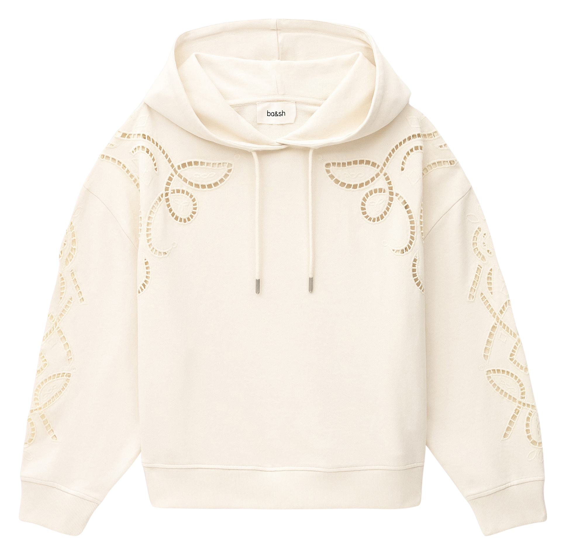 Sweat ample à capuche brodé beni BA&SH Beige