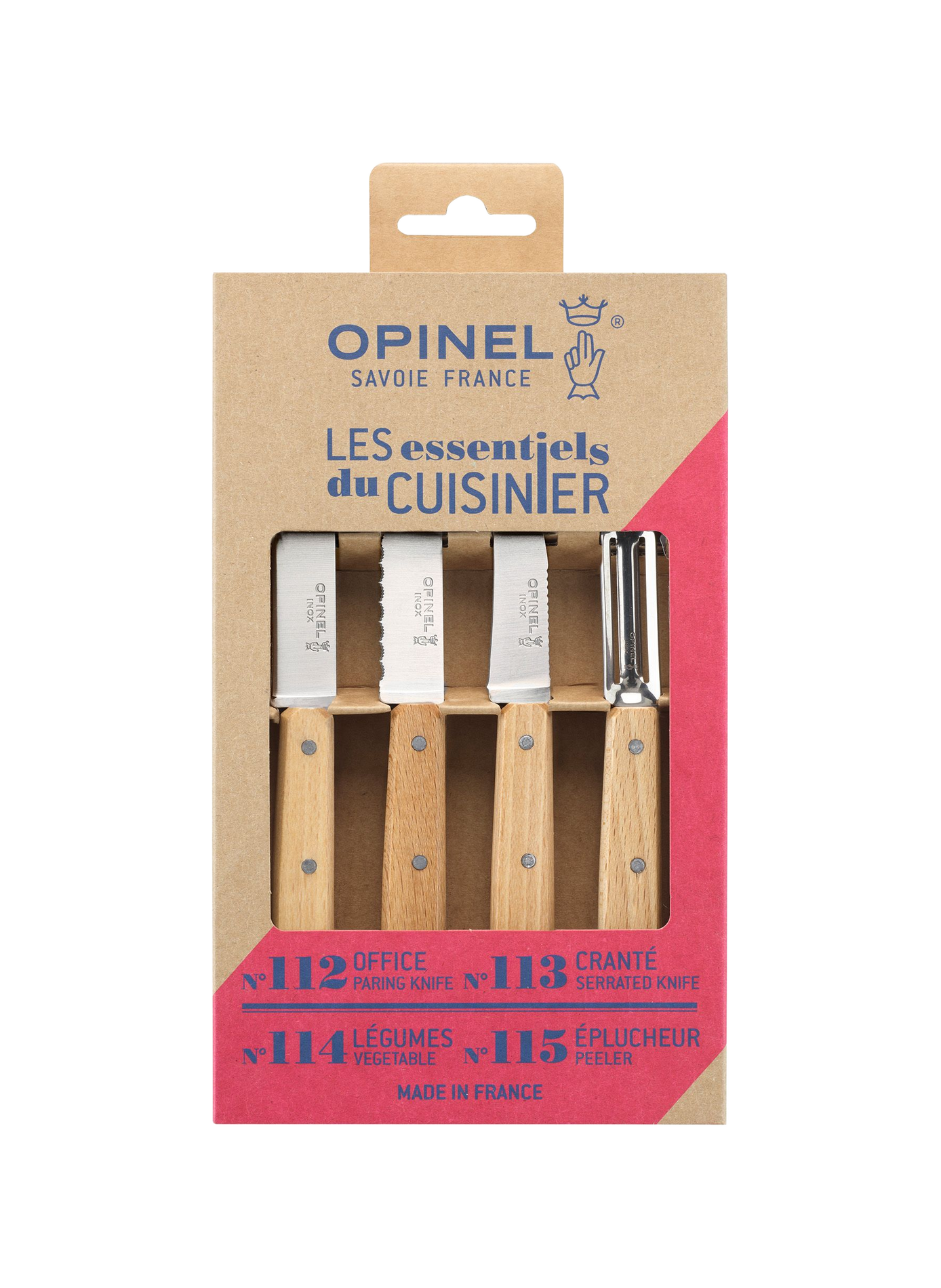 Set of 4 Essential Knives OPINEL Beige