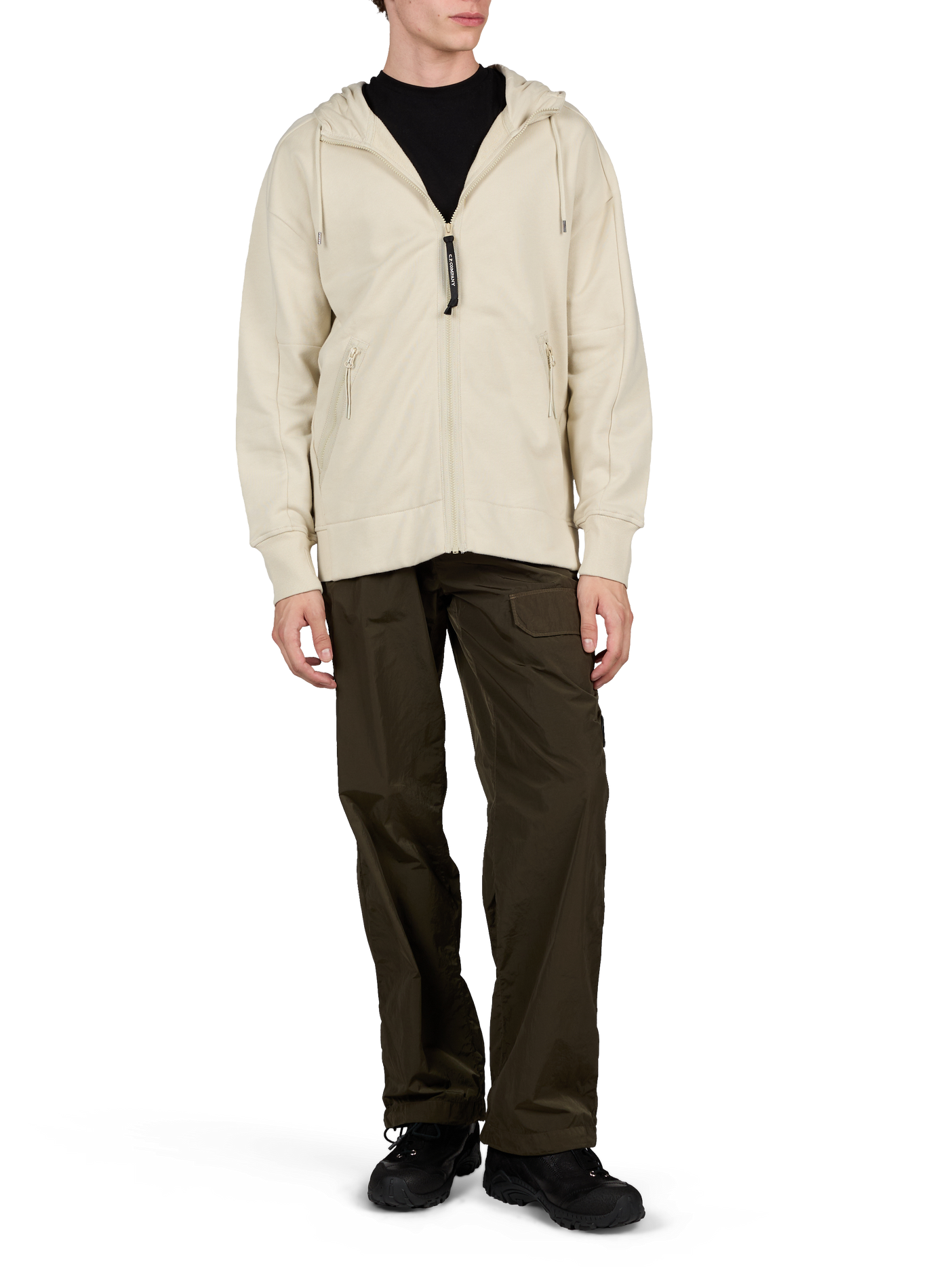 Kapuzenpullover aus Baumwolle mit integrierter Brille CP COMPANY Beige