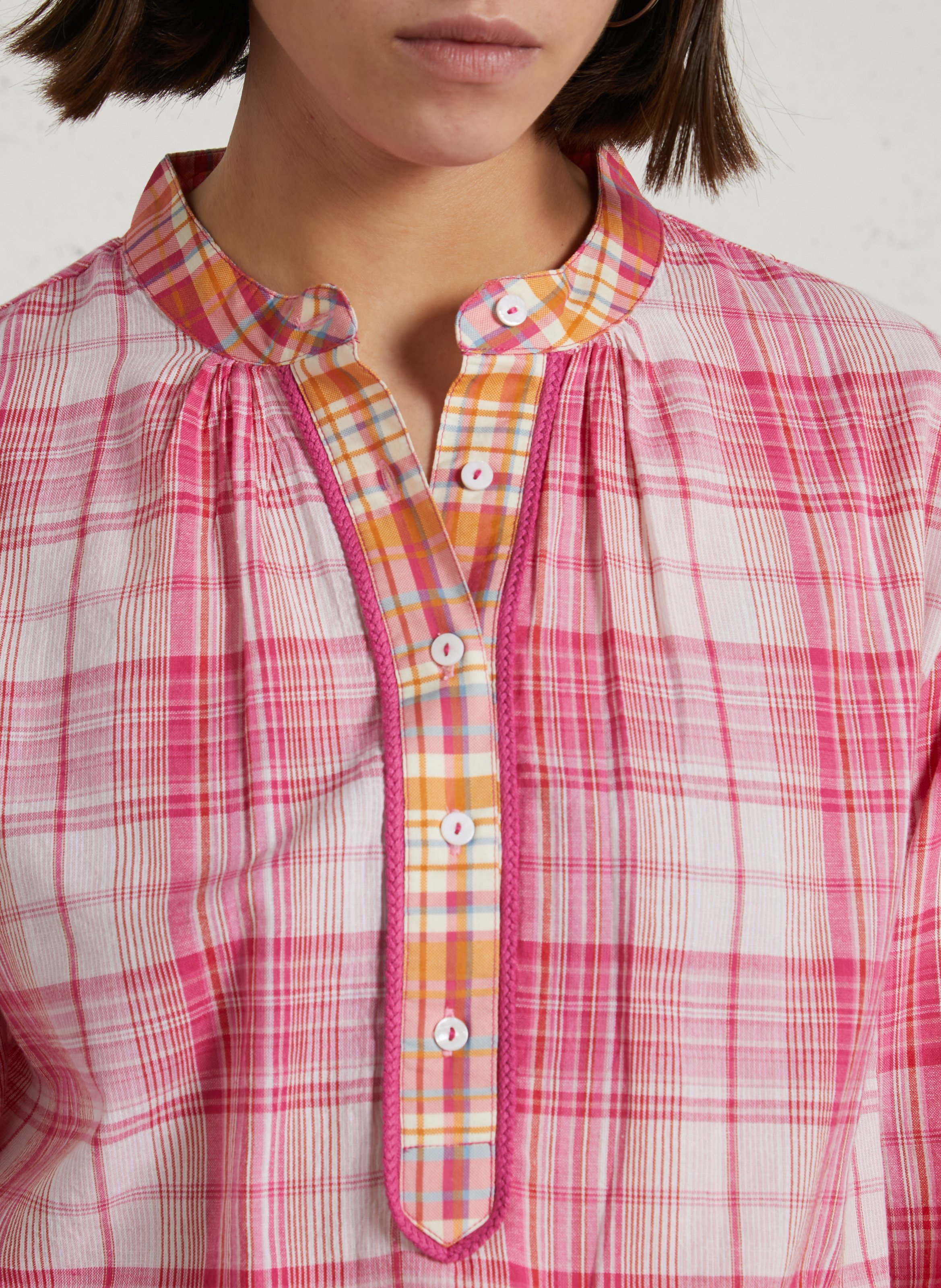 Chemise à carreaux en coton melodie MAISON 123 Rose