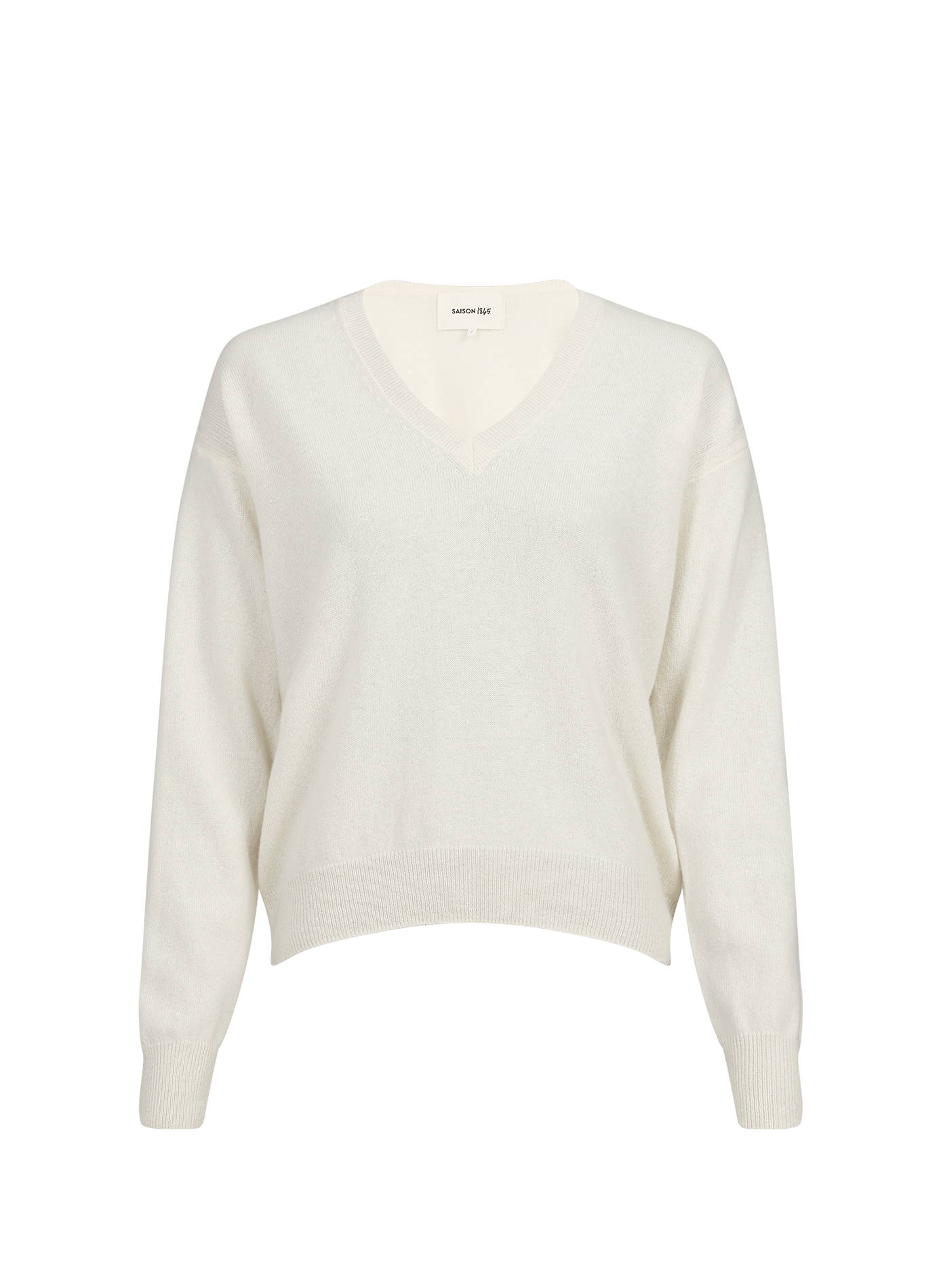 Round neck straight cashmere sweater by Sevene SAISON 1865 Beige