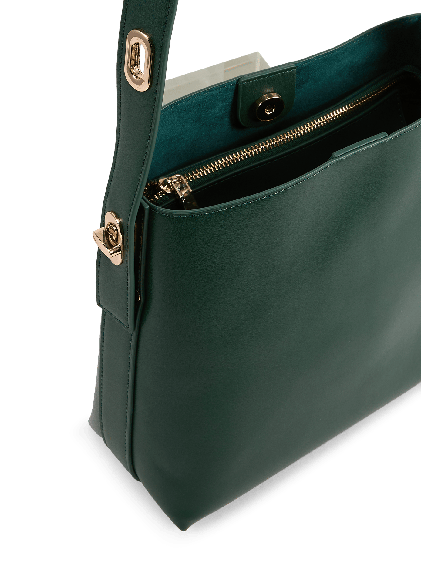 Solid color bucket bag with adjustable handle AU PRINTEMPS PARIS Green