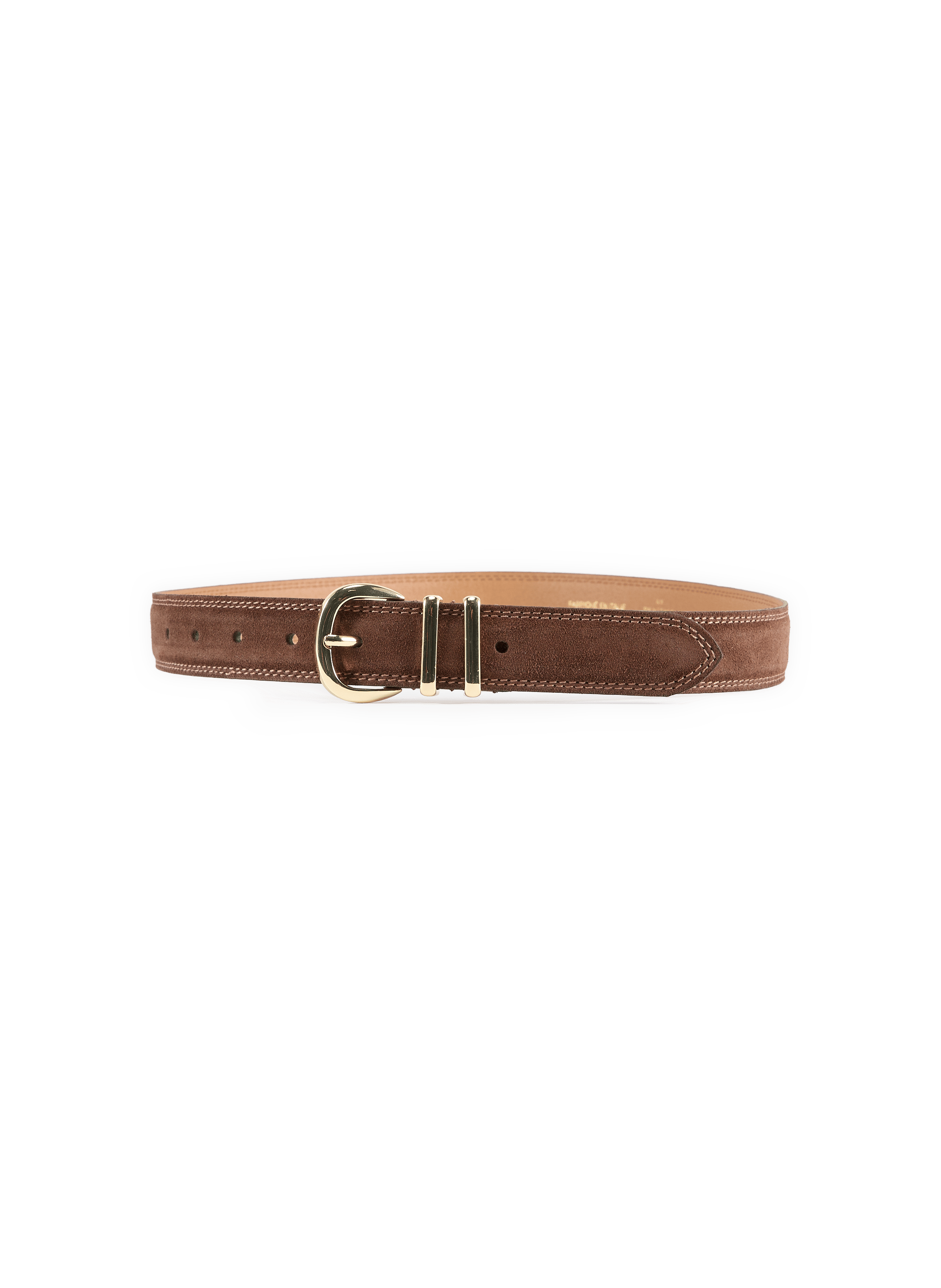 Ceinture à boucle en cuir daim AU PRINTEMPS PARIS Marron