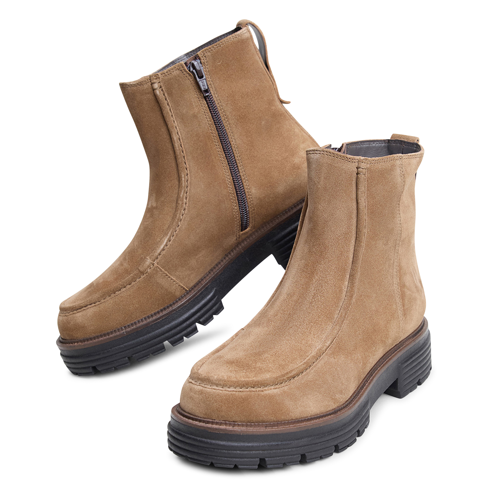 Bottines à bouts ronds en suède avi JONAK Beige