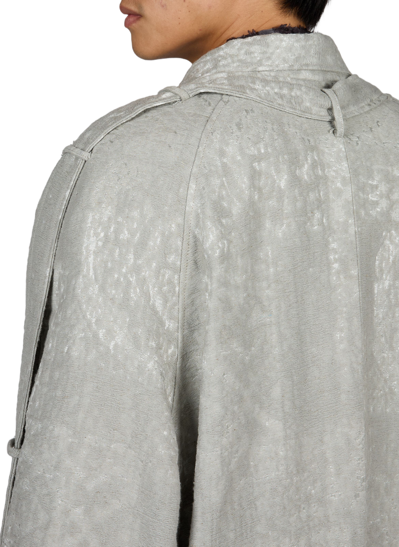 Weiter einfarbiger Mantel im Trenchcoat-Stil RENÈ Grau