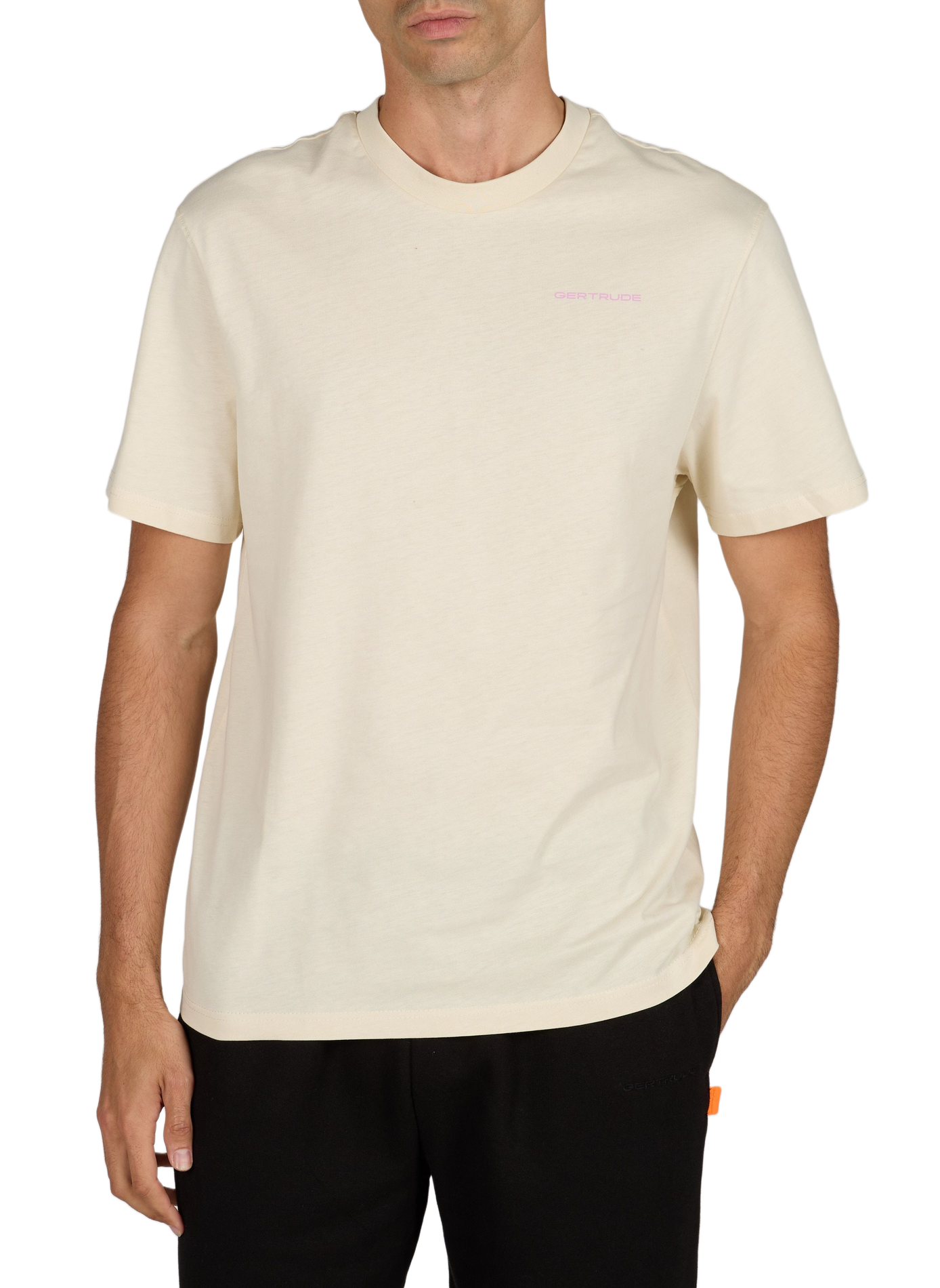 Leongeo T-shirt met rechte pasvorm, ronde hals en print van katoen GERTRUDE Beige