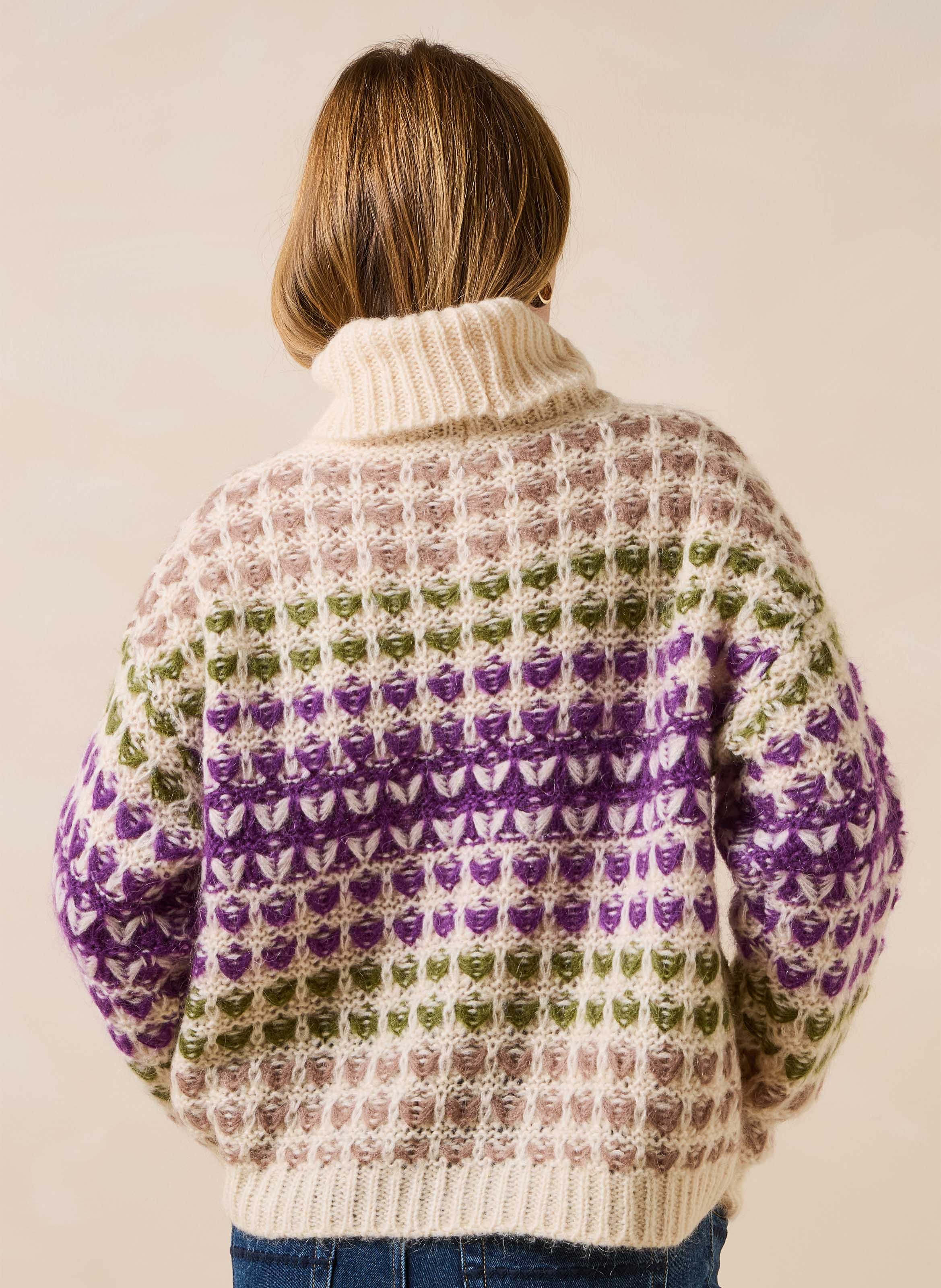Oversized gebreide trui met opstaande kraag LA FEE MARABOUTEE Veelkleurig