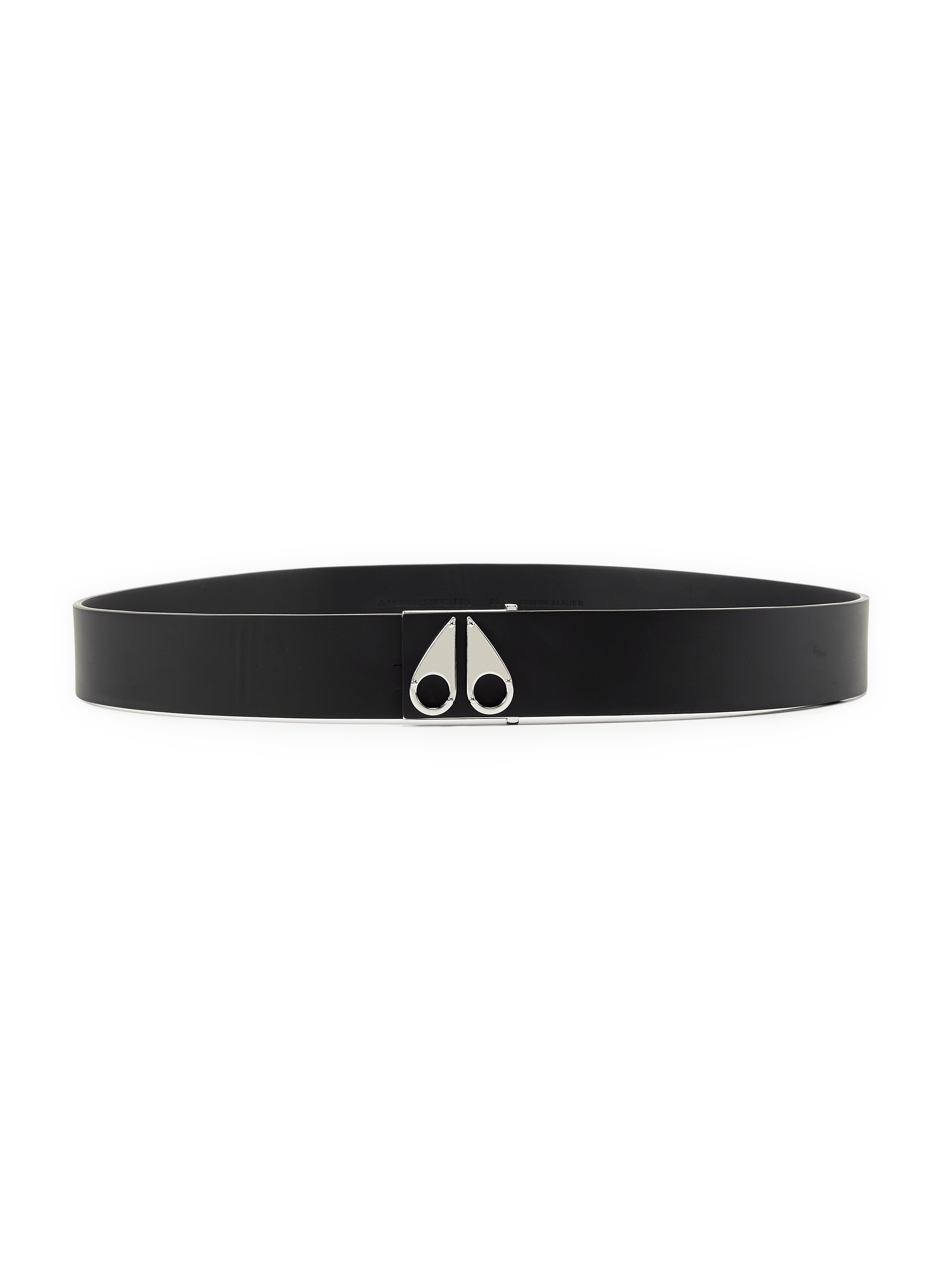 Ceinture à logo en cuir MOOSE KNUCKLES Noir