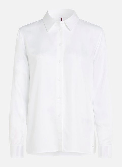 قميص قطن أبيض تومي هيلفيغر 