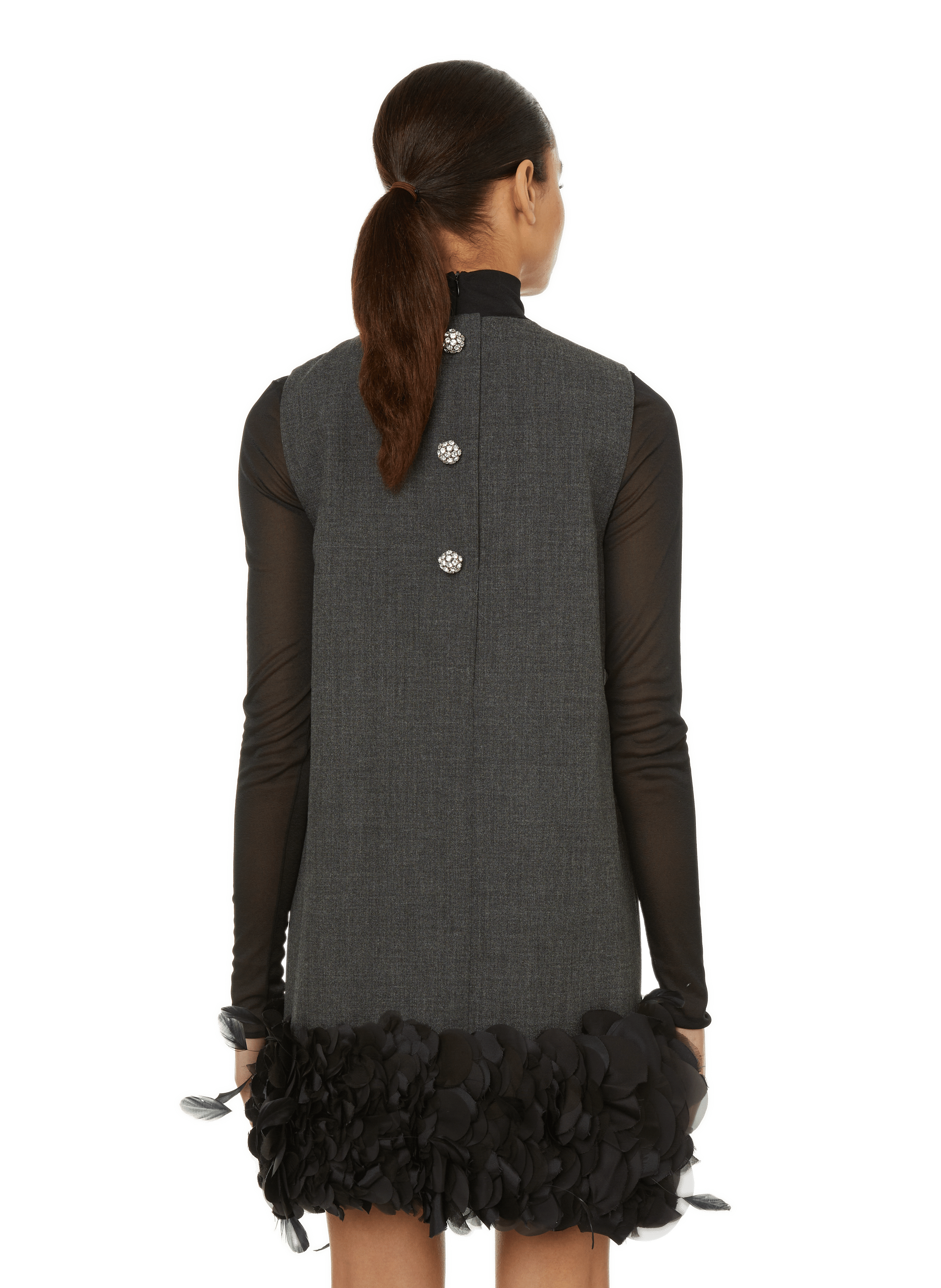 Robe courte en laine  PRADA Gris