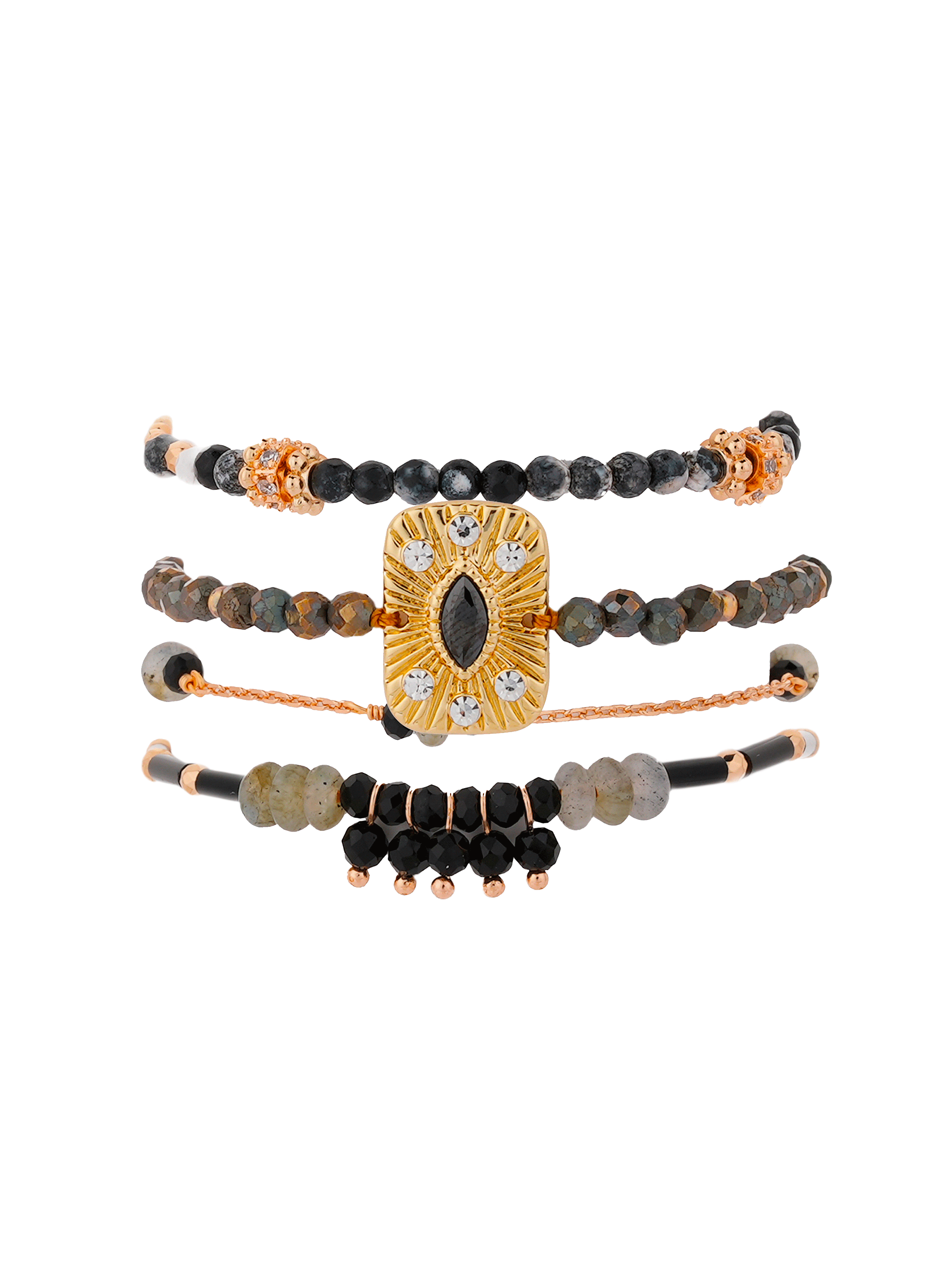 Manchette bracelet multiliens karmelia HIPANEMA Noir