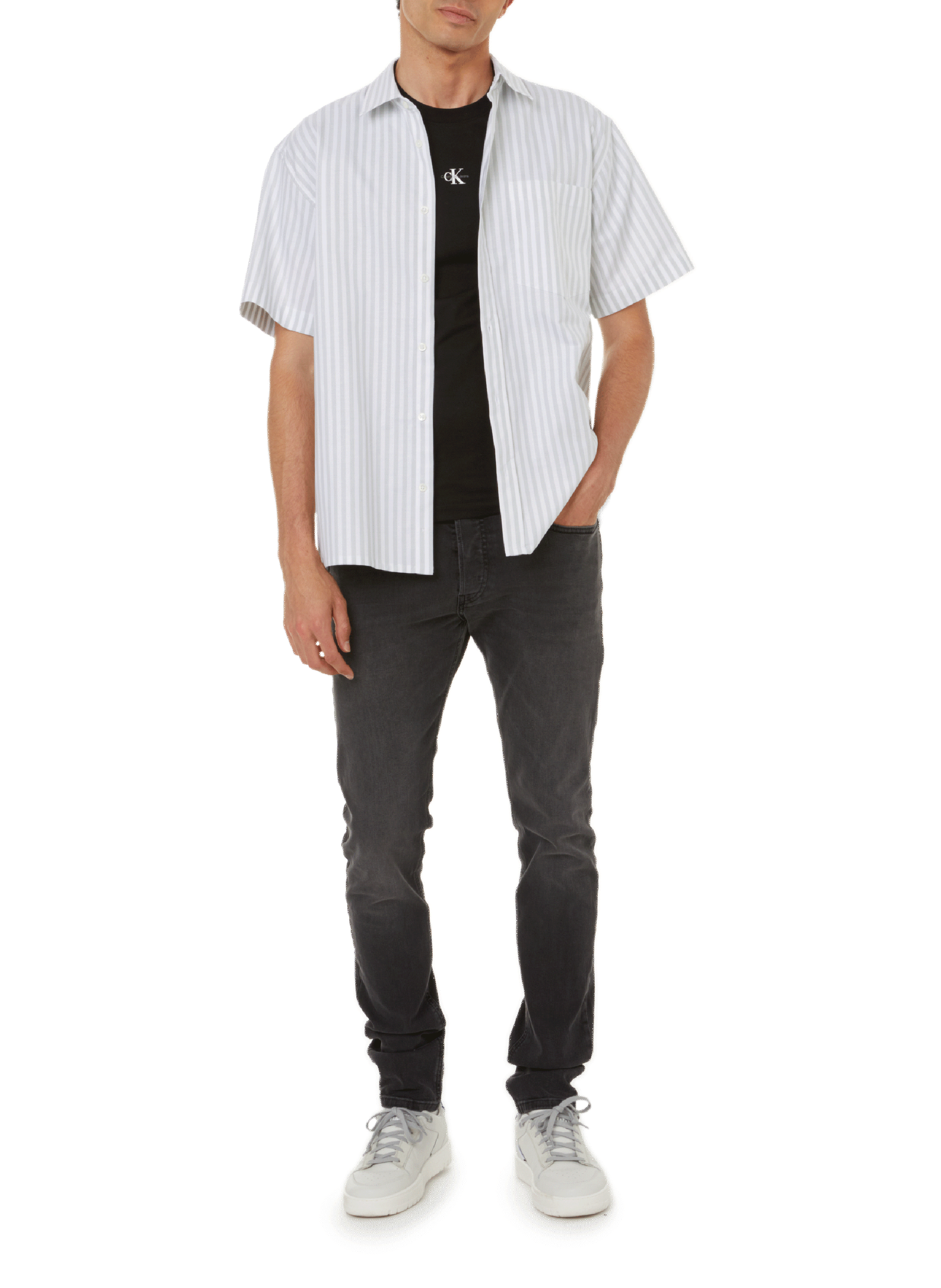 Borge striped cotton shirt EDITIONS 102 Khaki