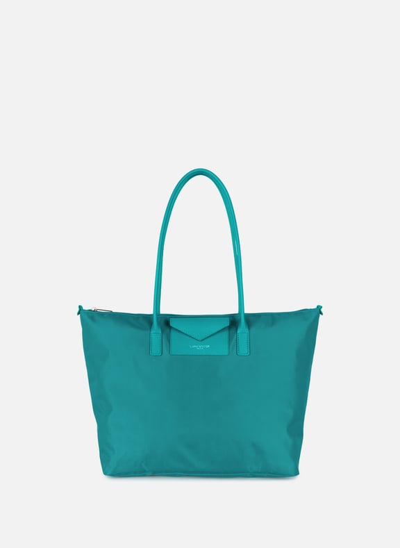 Grand sac cabas épaule - smart kba Bleu by LANCASTER LANCASTER Grand sac cabas épaule - smart kba Bleu